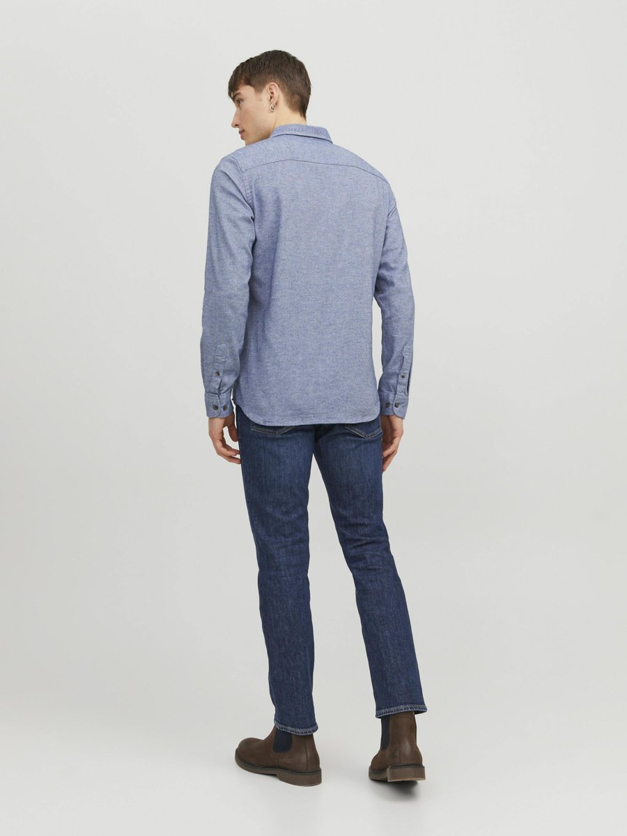 Medium Blue Button-Down Melange Shirt
