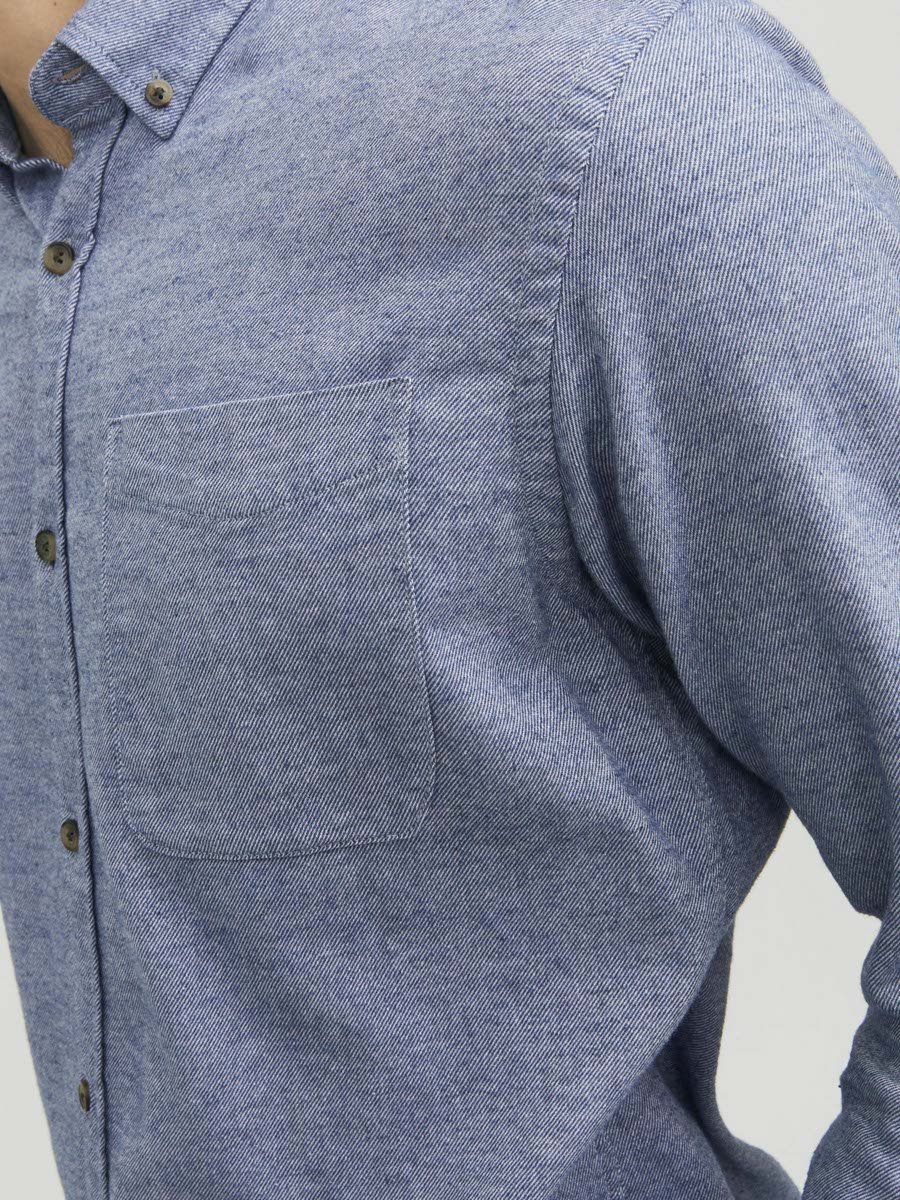Medium Blue Button-Down Melange Shirt