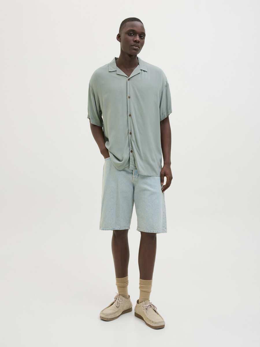 Green Resort Collar Solid Shirt