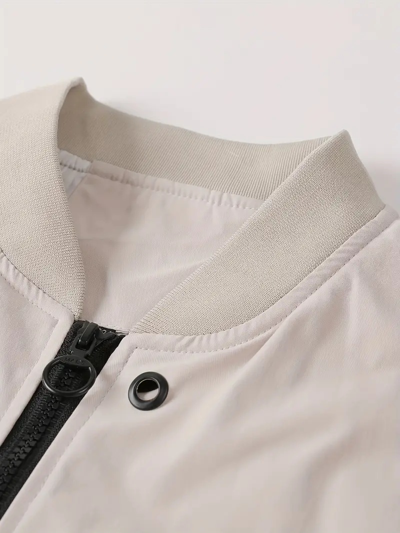 Men Black Zip-Up Bomber Jacket