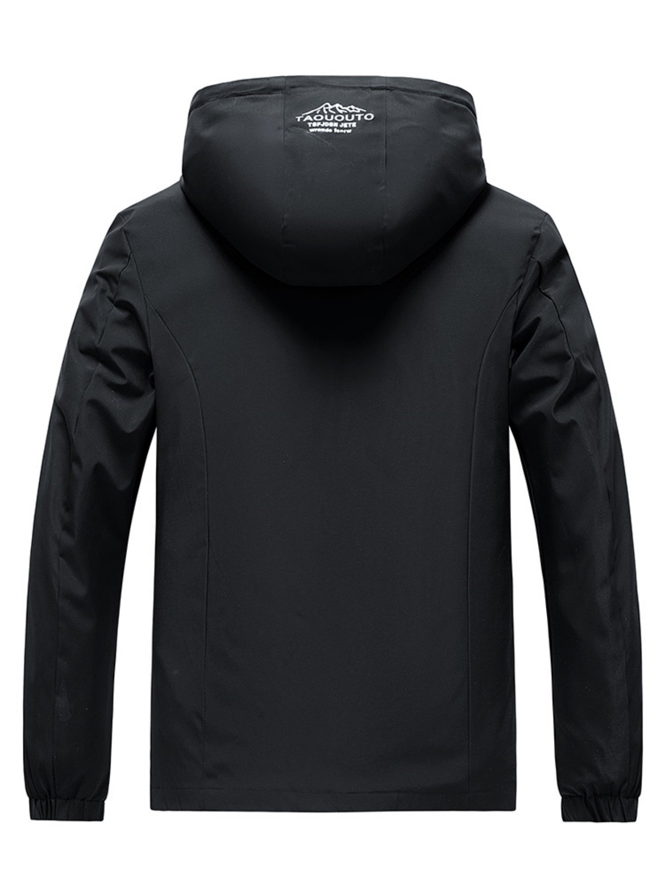 Men Black Hooded Zip Jacket
