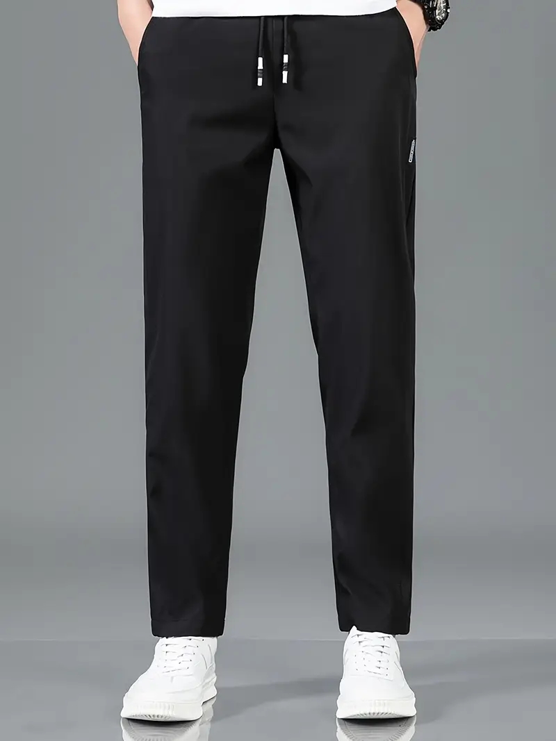 Men Black Plain Trousers