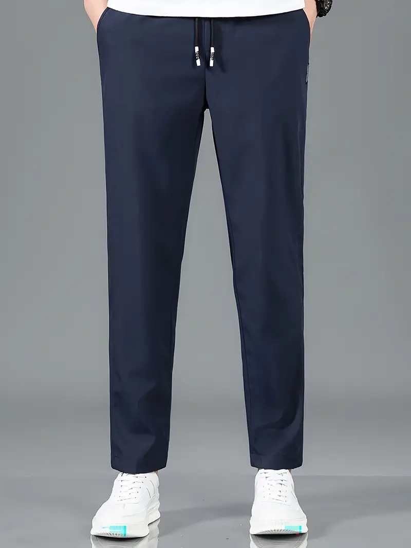 Men Blue Plain Trousers
