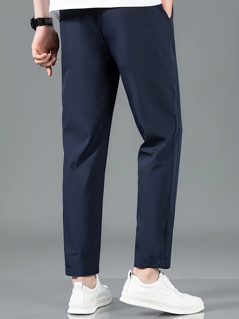 Men Blue Plain Trousers