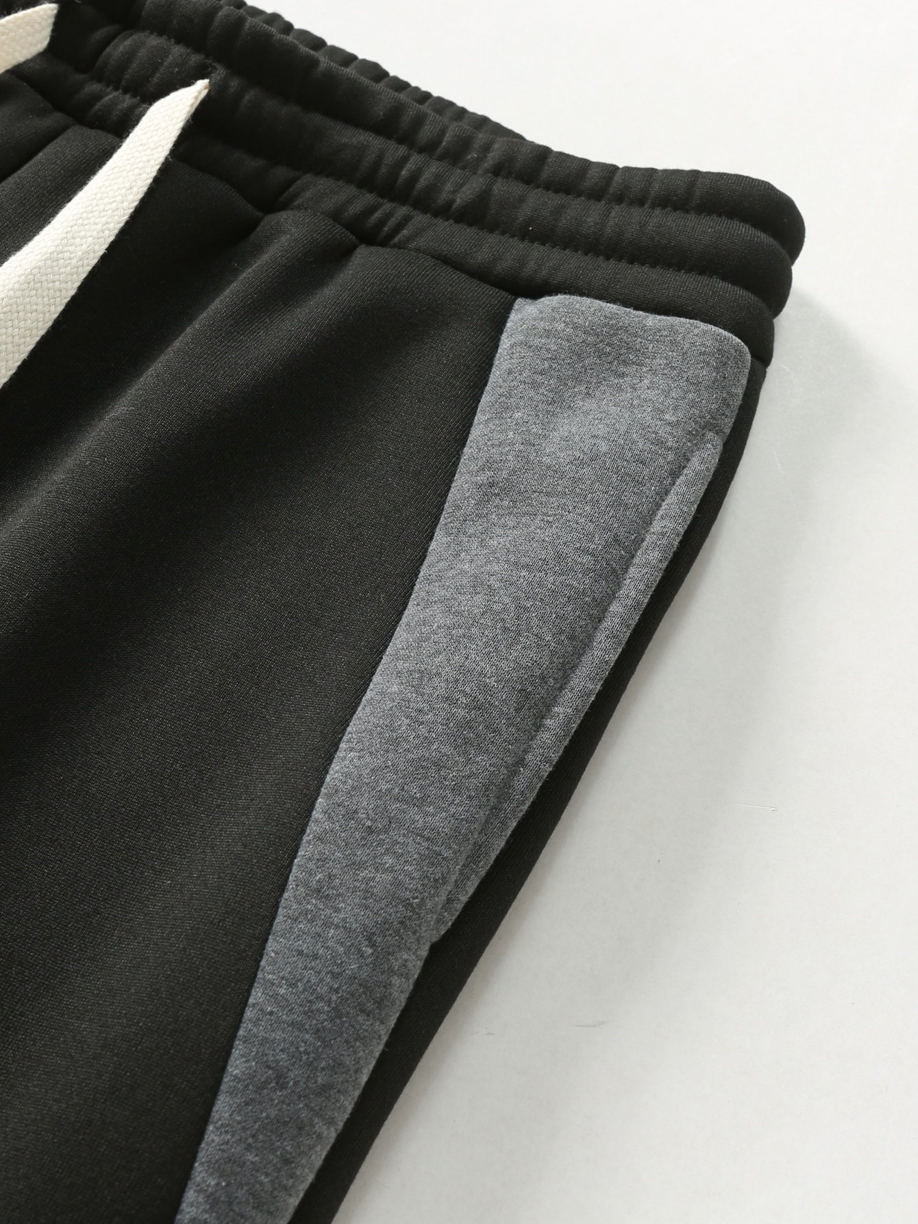 Men Black Track Pants with Side Stripe