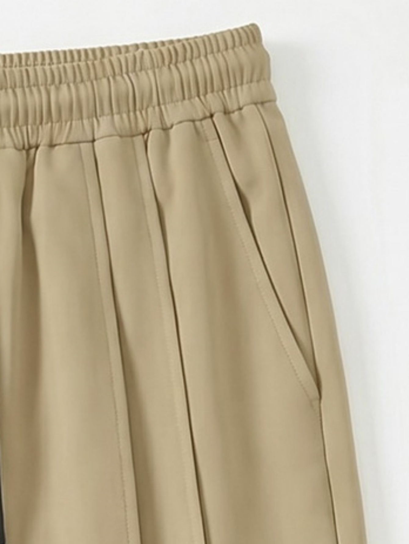 Men Tan Wide-Leg Drawstring Trousers