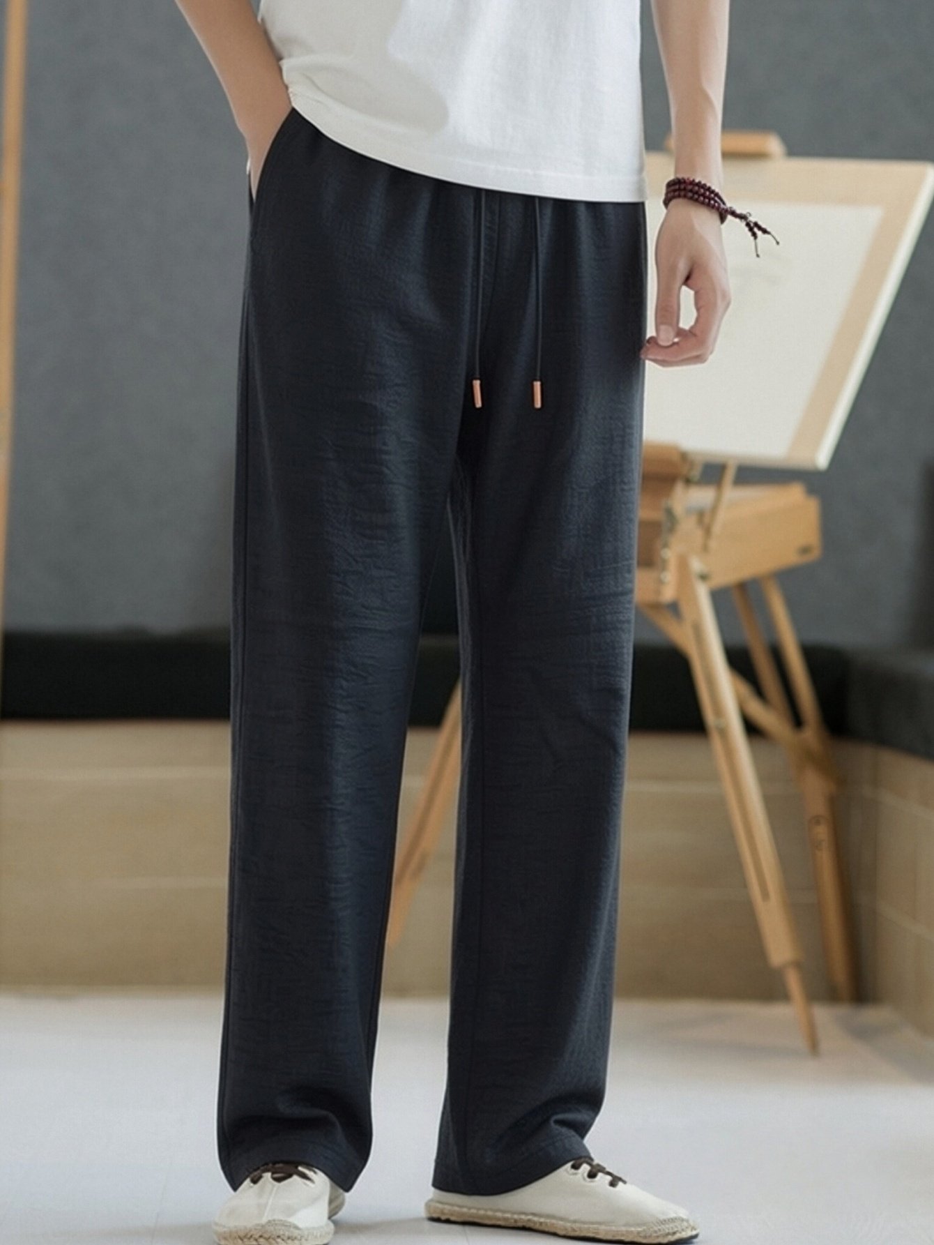 Men Black Relaxed Fit Trousers