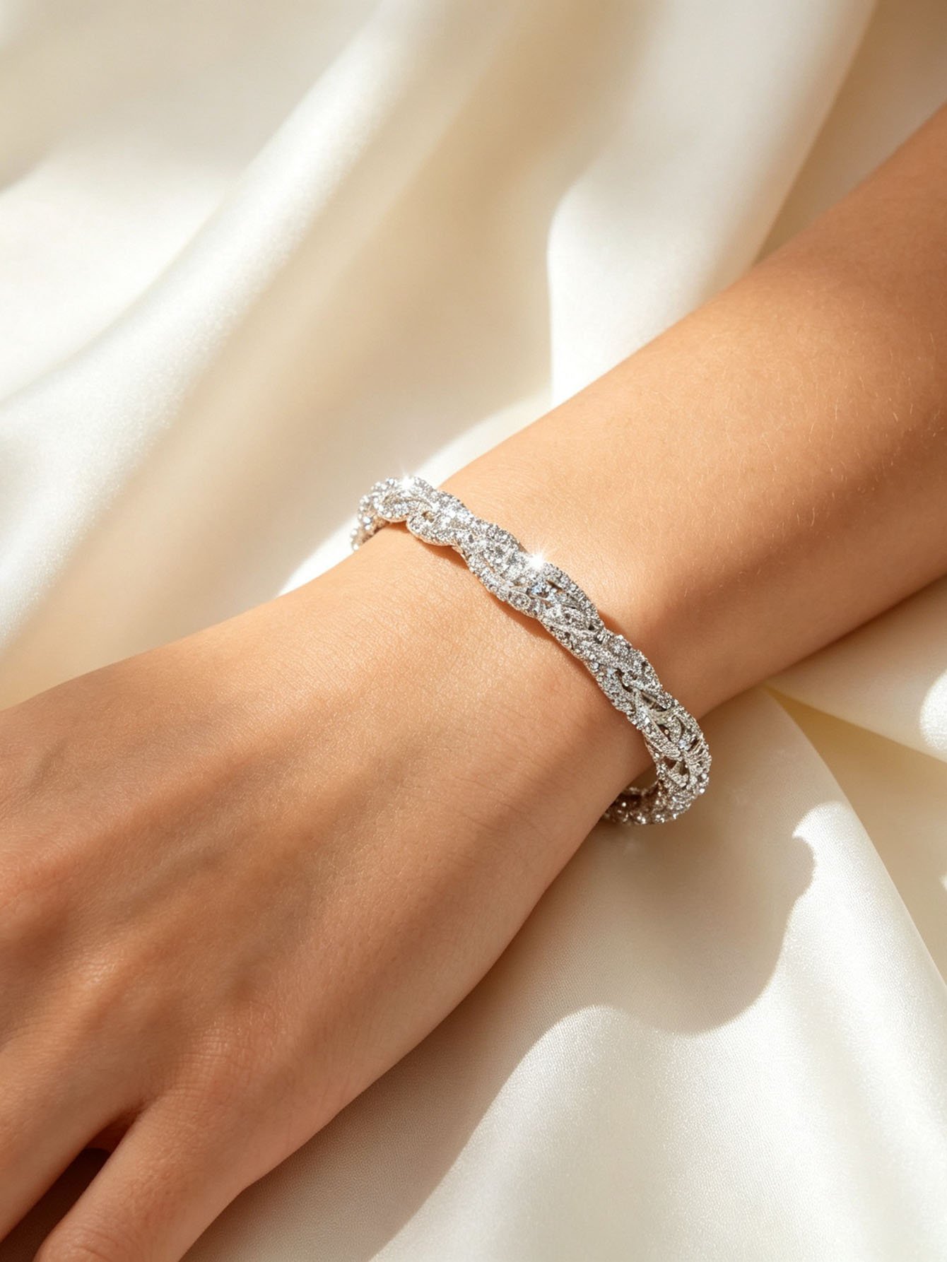 Silver Bangle Bracelet for Everyday Luxury | Casual Wear Single Piece.