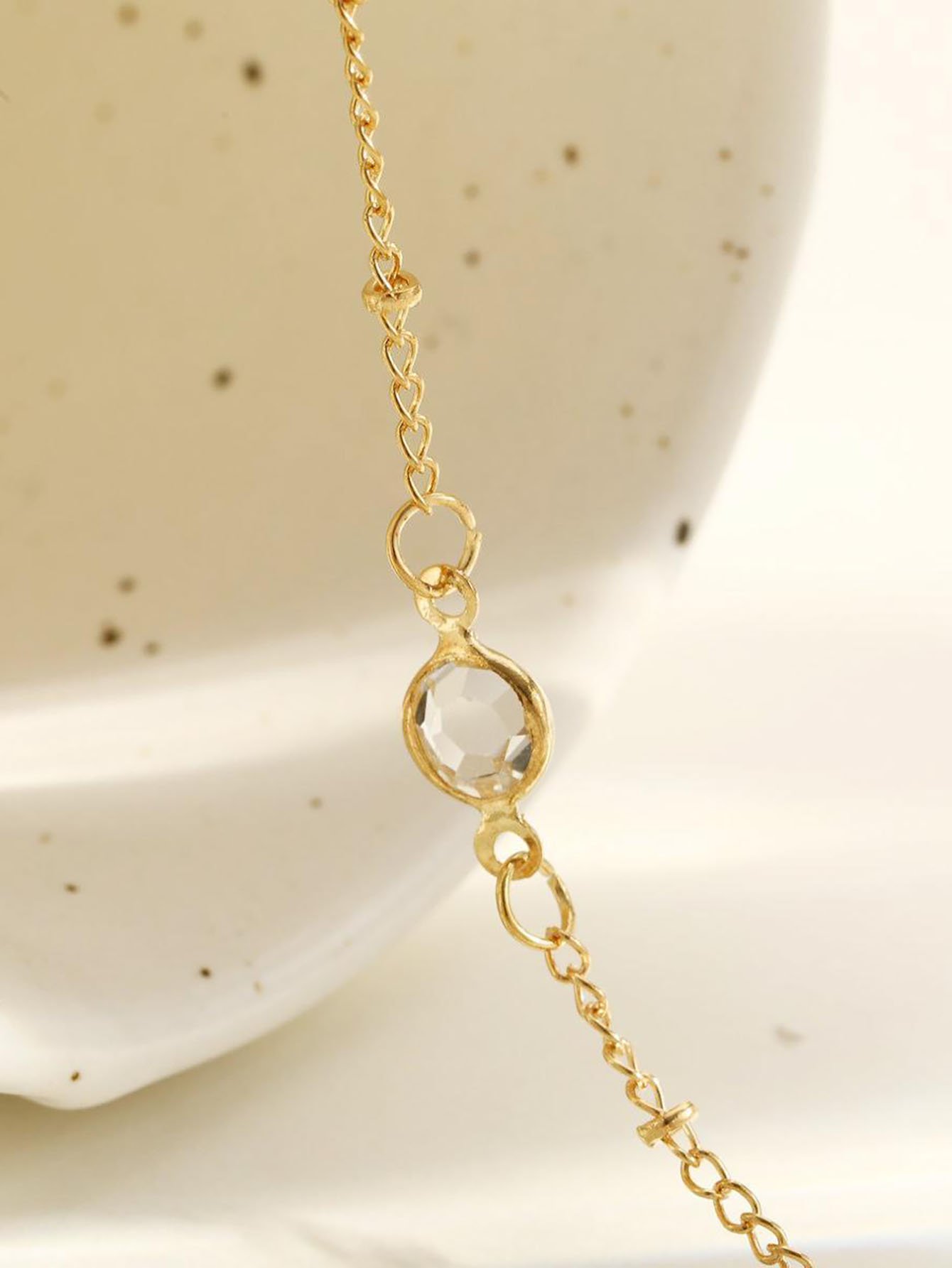 Gold Charm Hand Chain Bracelet - Casual Everyday Wear.