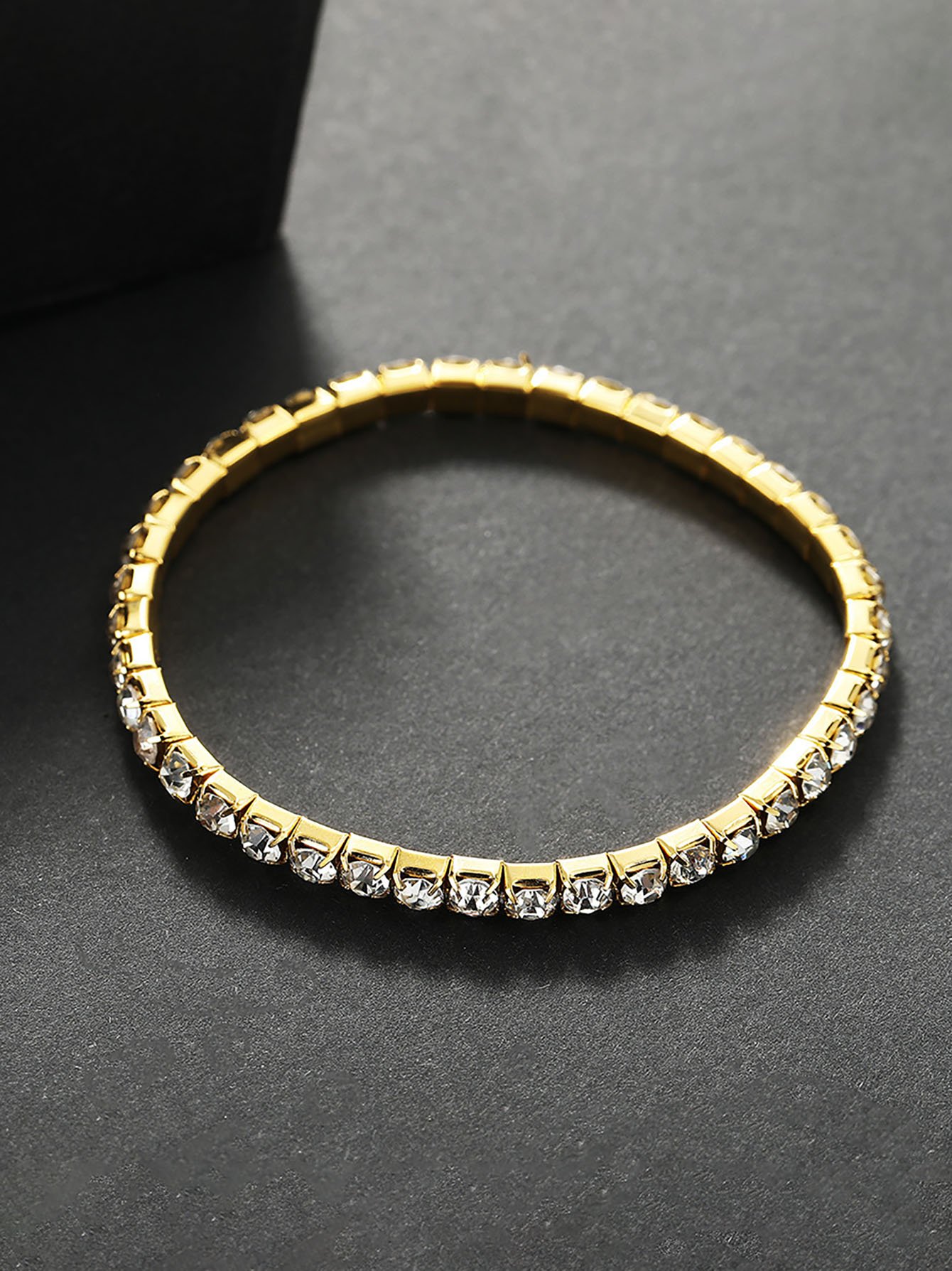 Gold and Crystal Cuff Bracelet - Casual Wear.