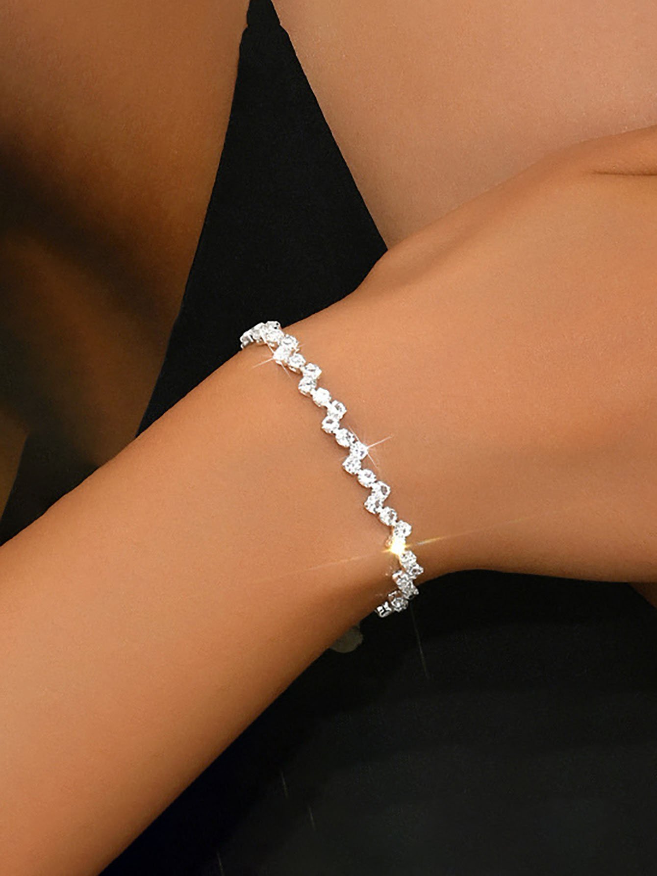 Silver Zircon Charm Bracelet - Everyday Wear.