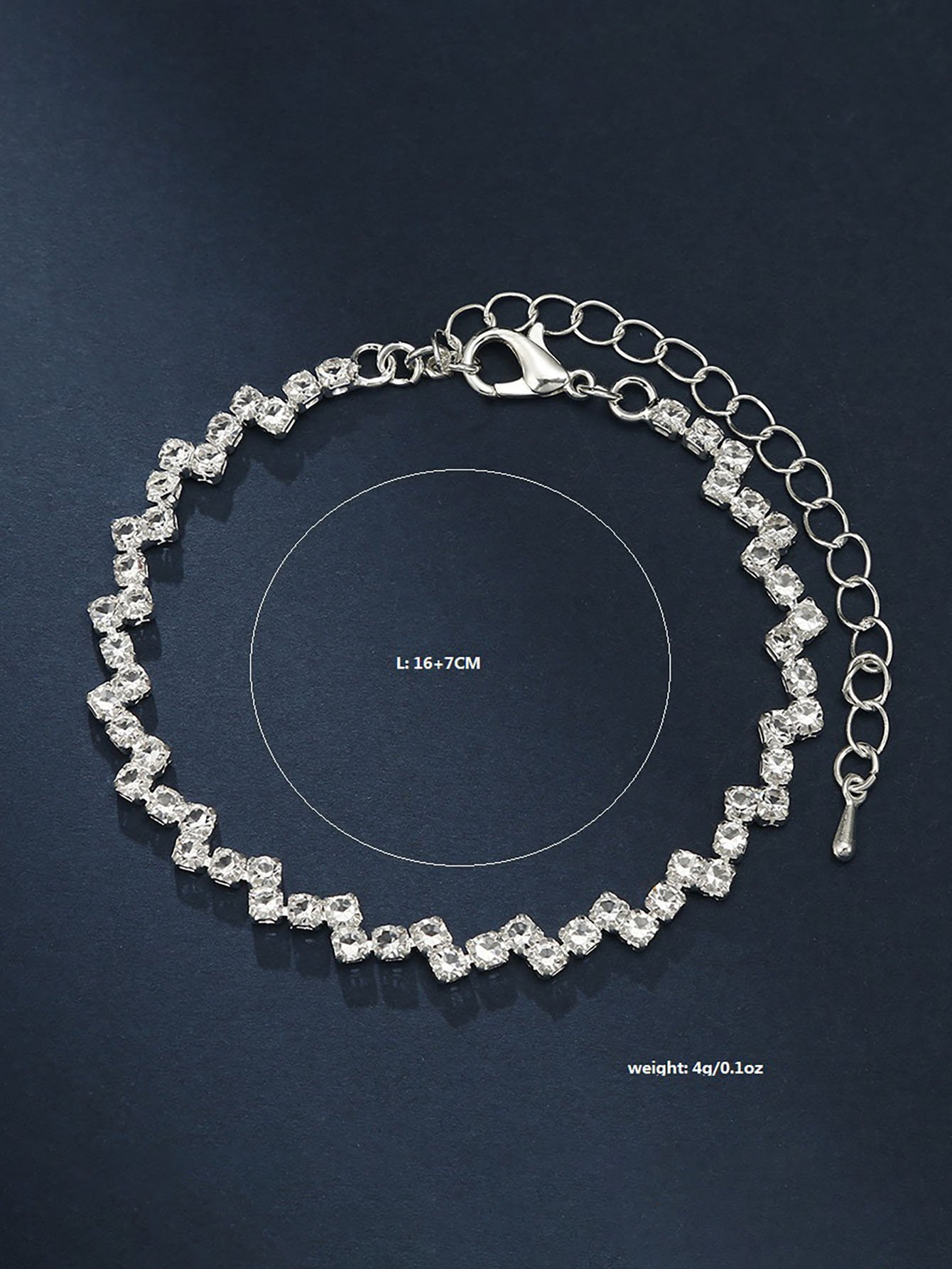 Silver Zircon Charm Bracelet - Everyday Wear.