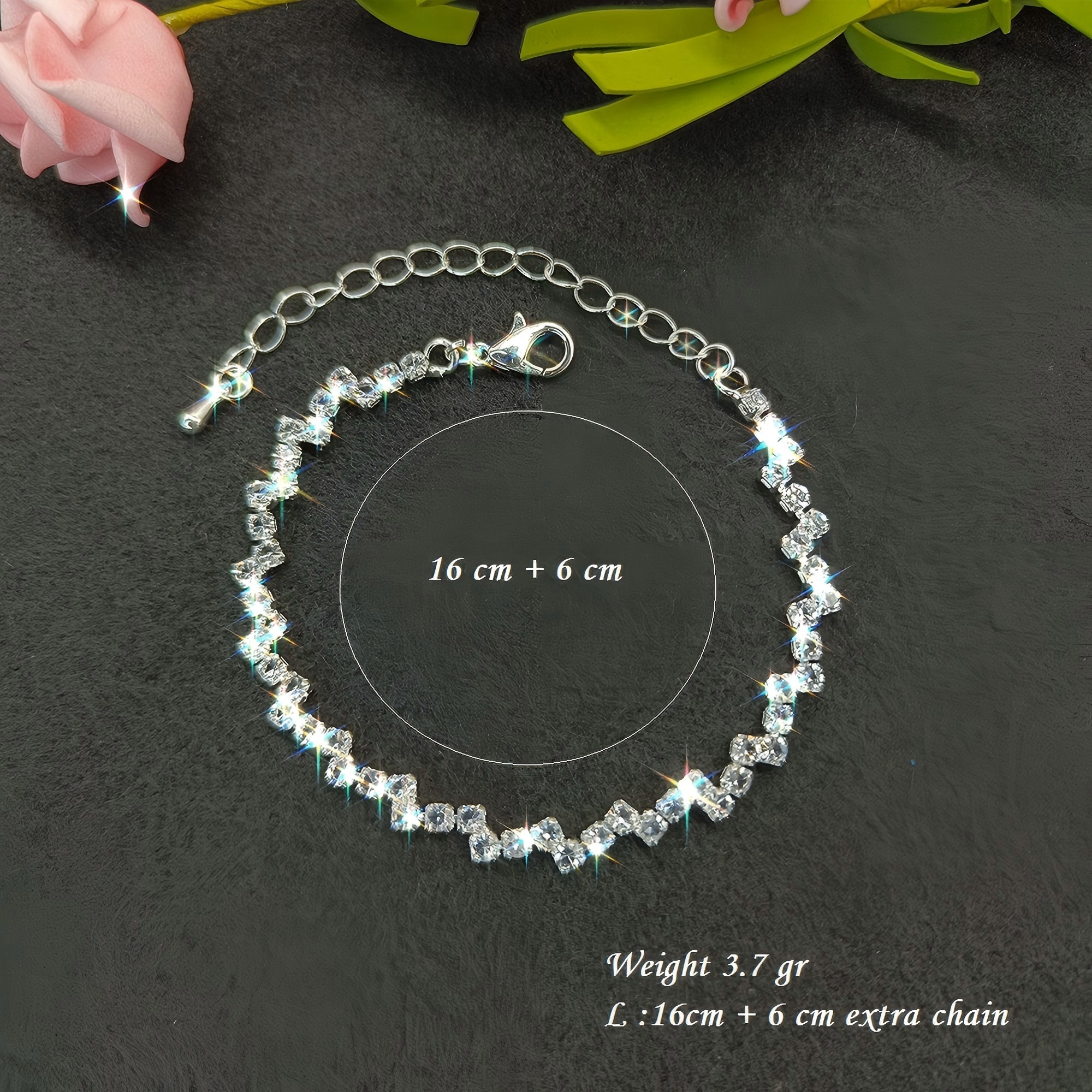 Silver Zircon Charm Bracelet - Everyday Wear.