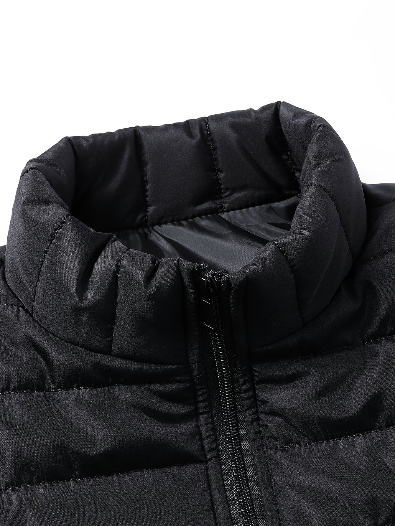 Men Black Padded Zip-Up Vest