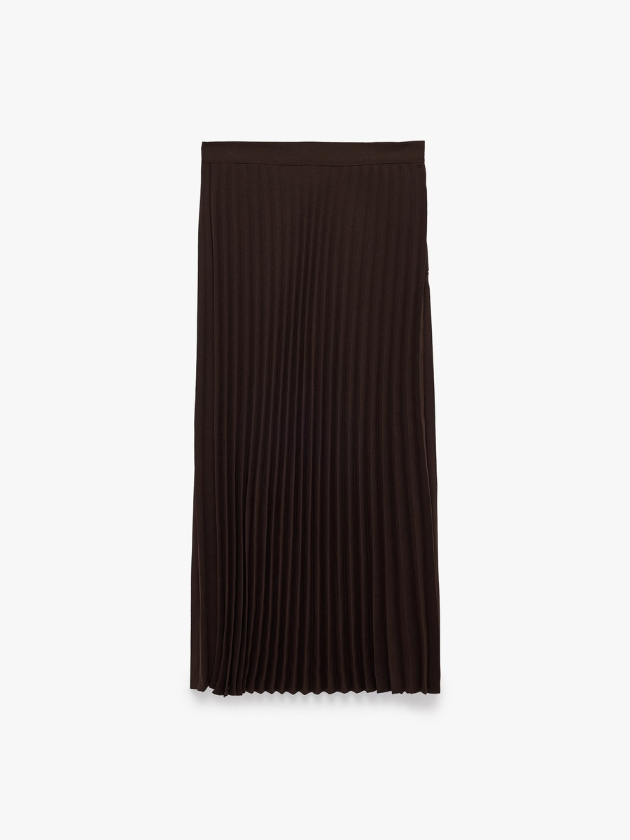 Solid Accordion Pleated Skirt