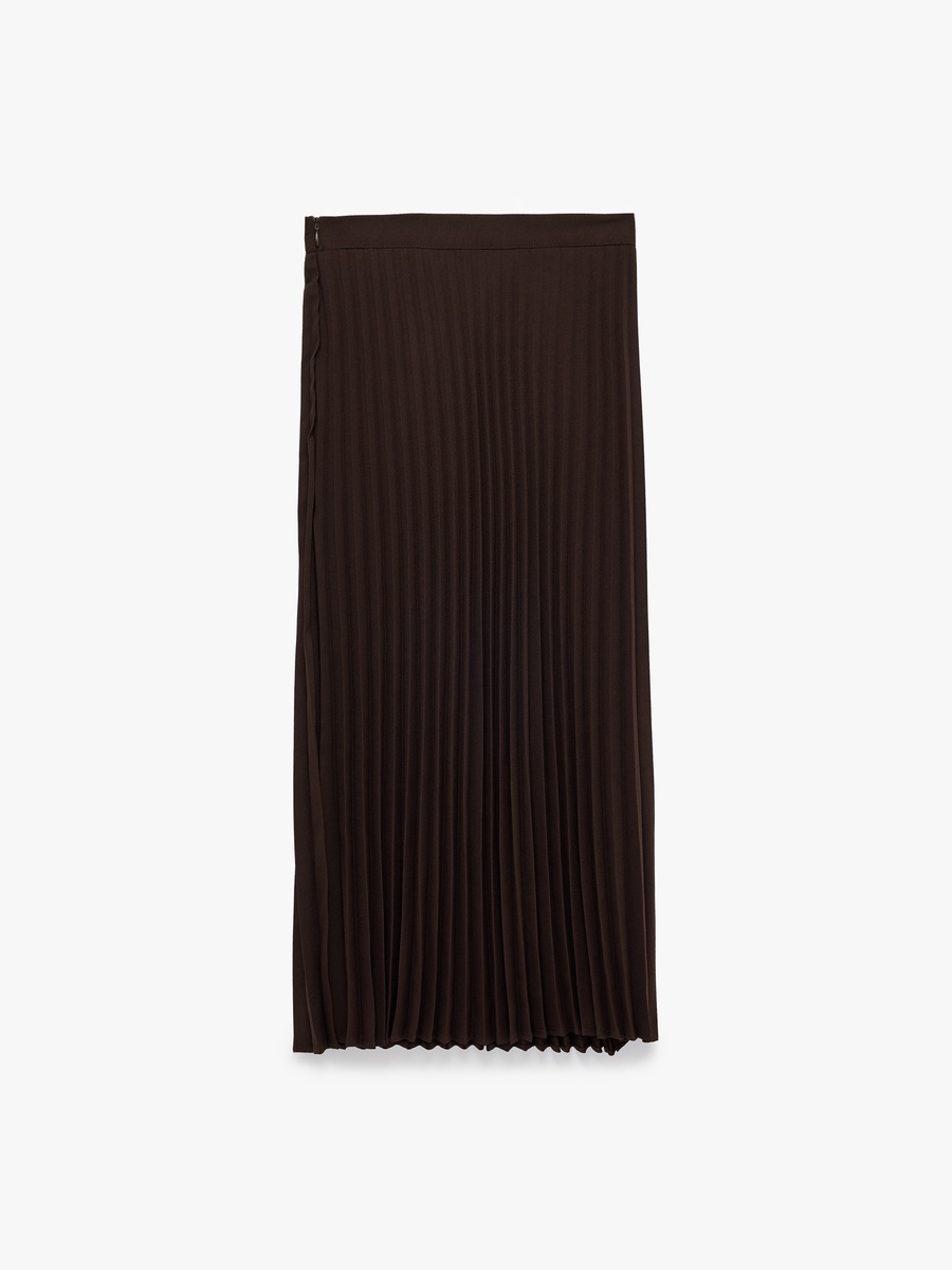 Solid Accordion Pleated Skirt