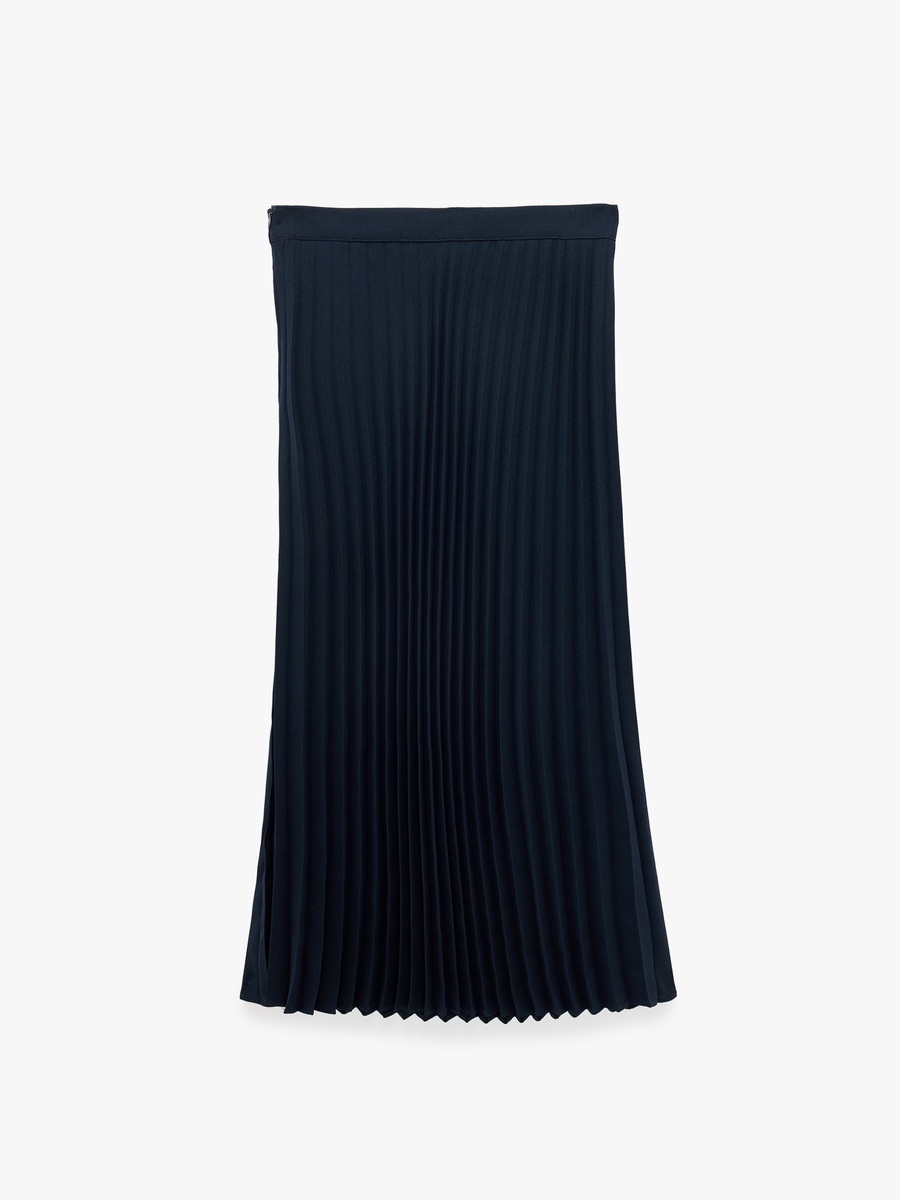 Solid Accordion Pleated Skirt