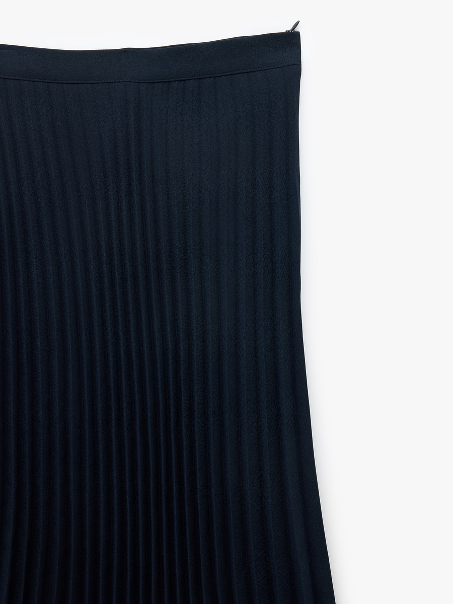 Solid Accordion Pleated Skirt