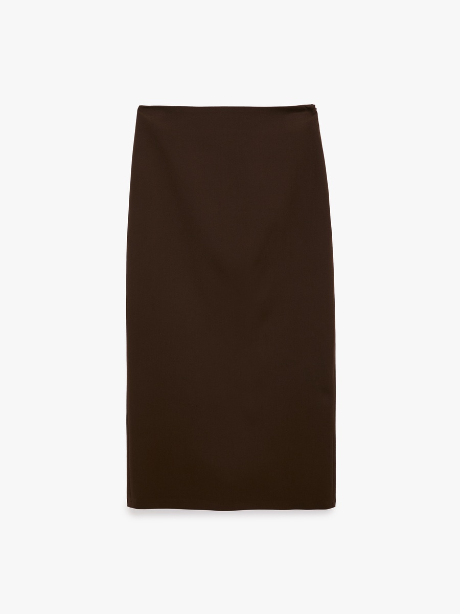 Solid Midi Pencil Skirt