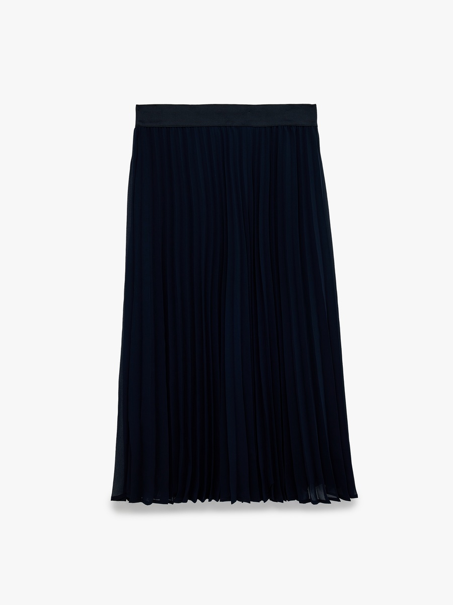 Solid Pleated Chiffon Skirt