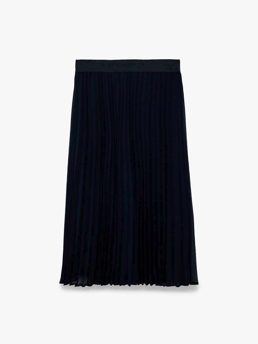 Solid Pleated Chiffon Skirt