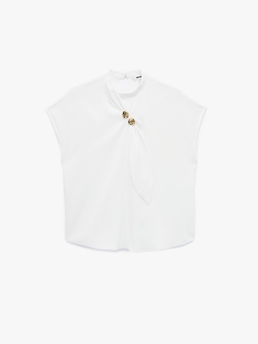 Solid Extended Short Sleeves Satin Top