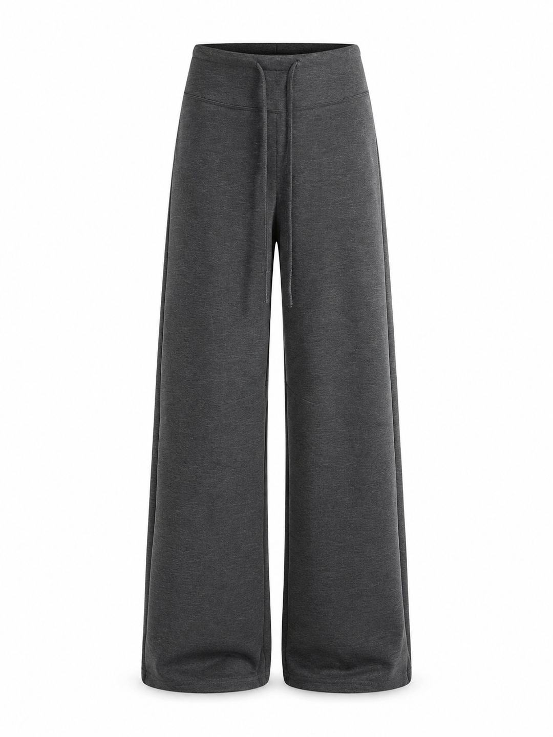 Women's Charcoal Gray Drawstring Wide-Leg Sweatpants