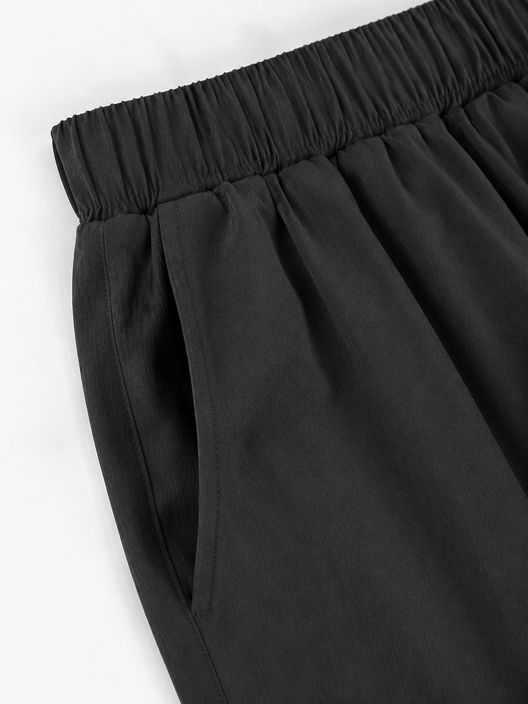 Black Wide Leg Palazzo Pants with Elastic Waist