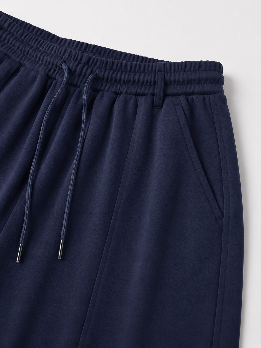 Navy Drawstring Wide-Leg Jogger Pants with Pockets