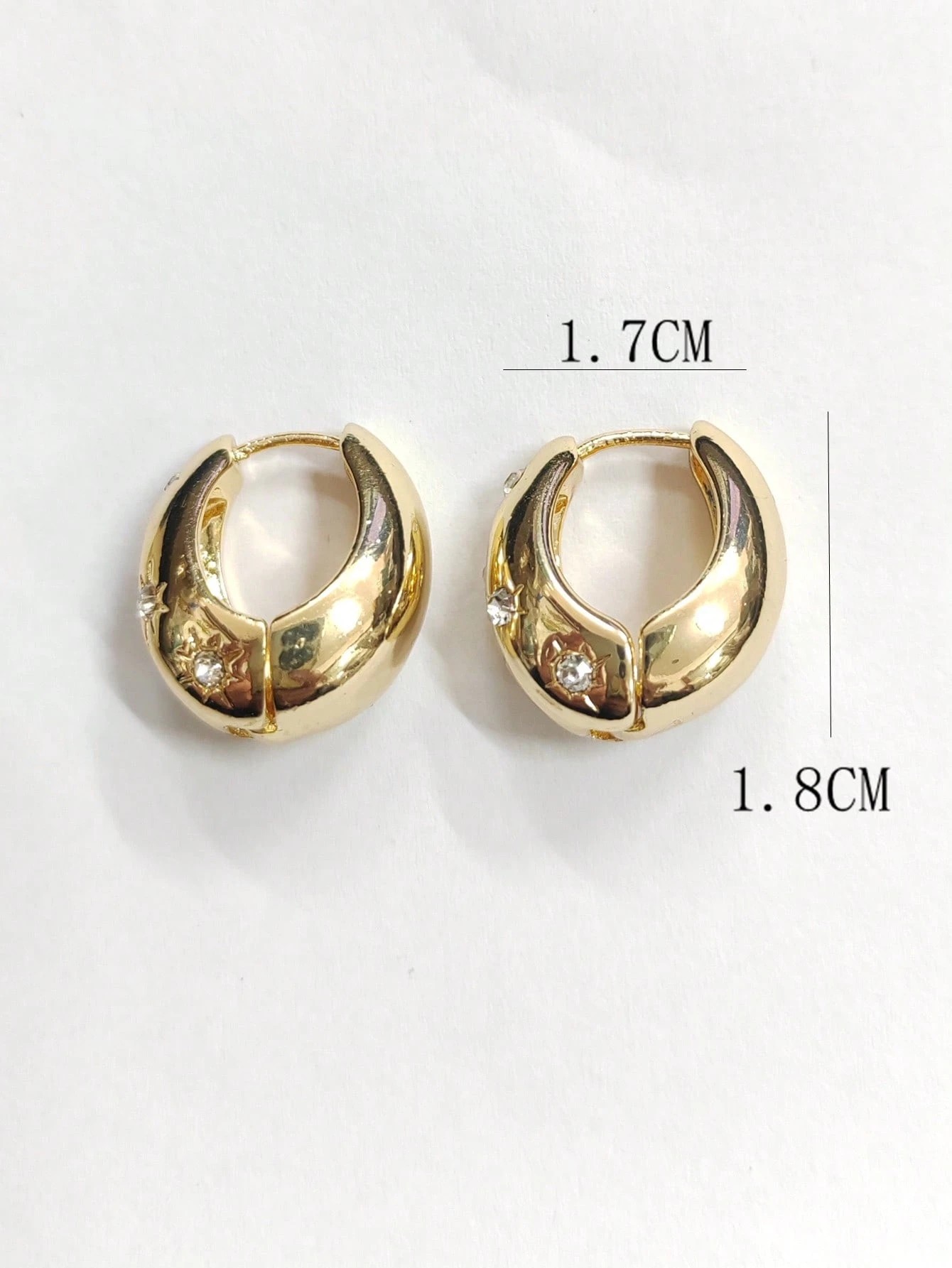 Gold Starburst Crystal Teardrop Hoop Earrings for Women - Casual Wear Jewelry Gift.