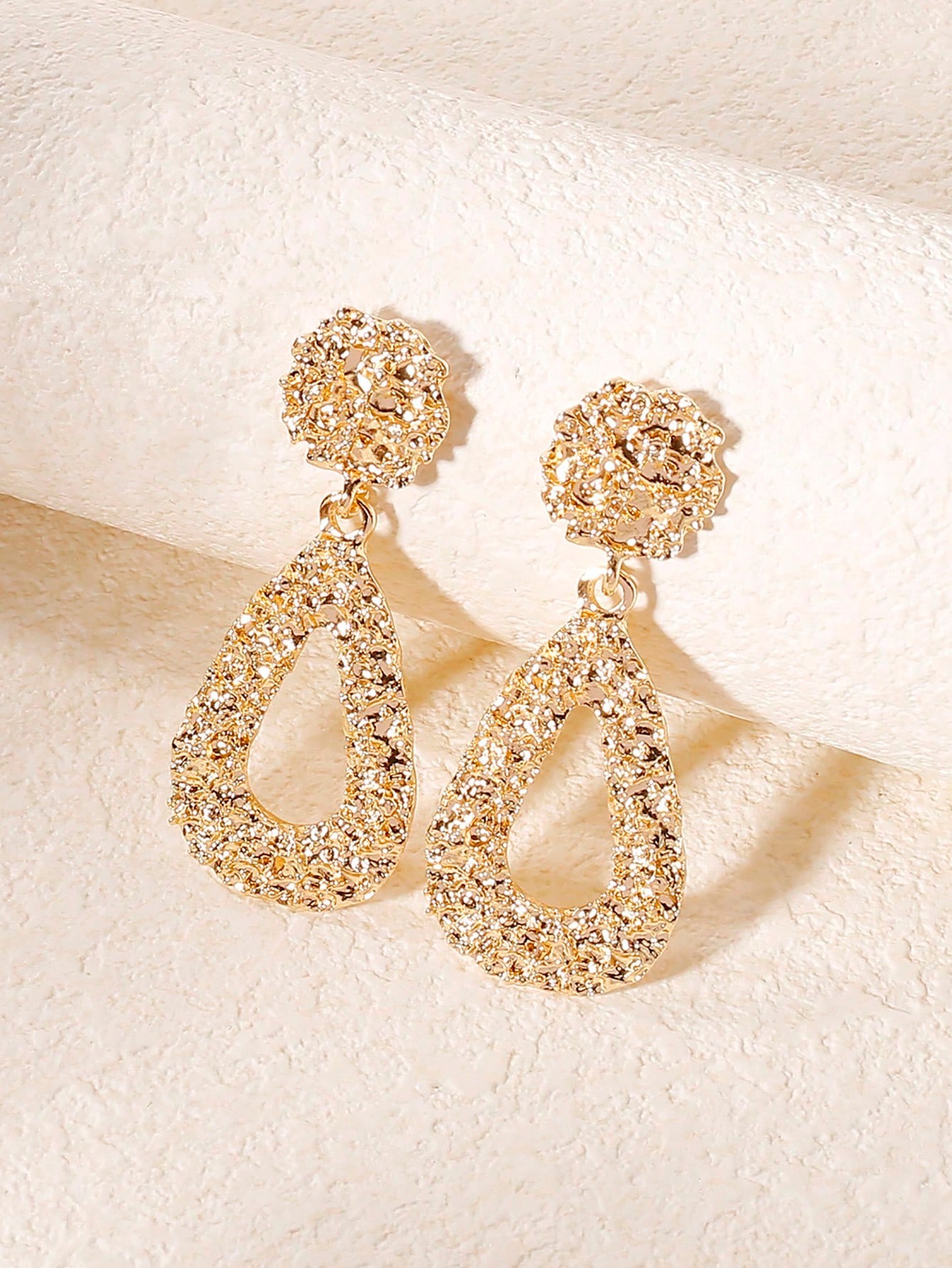 Sparkling Gold Teardrop Dangle Earrings - Casual Wear for Her.