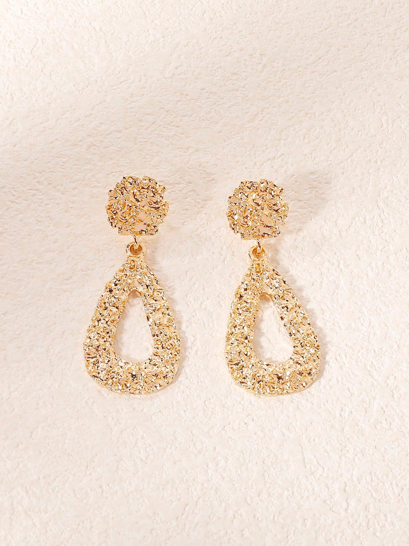 Sparkling Gold Teardrop Dangle Earrings - Casual Wear for Her.