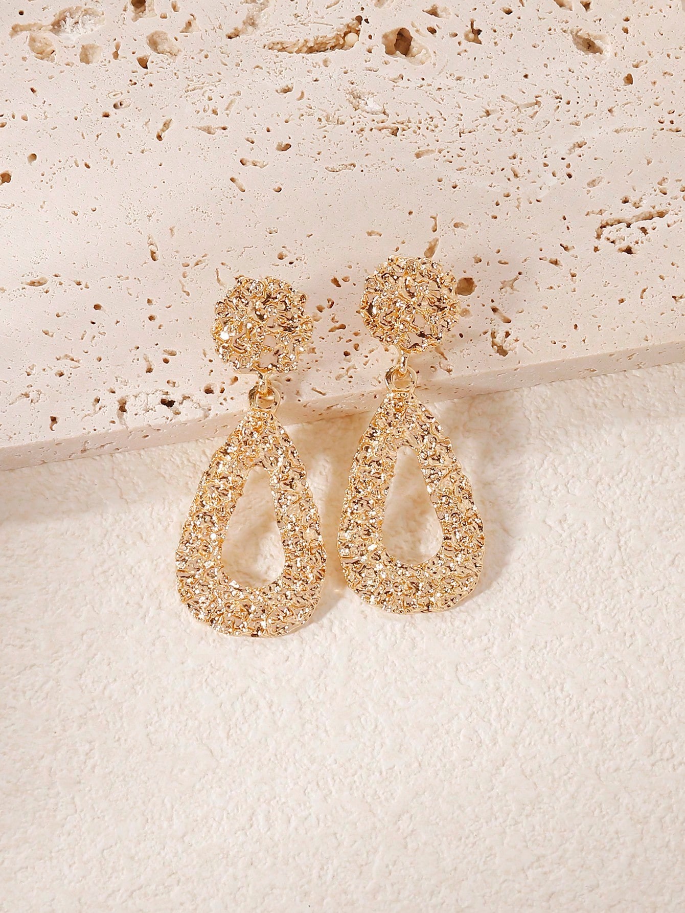 Sparkling Gold Teardrop Dangle Earrings - Casual Wear for Her.