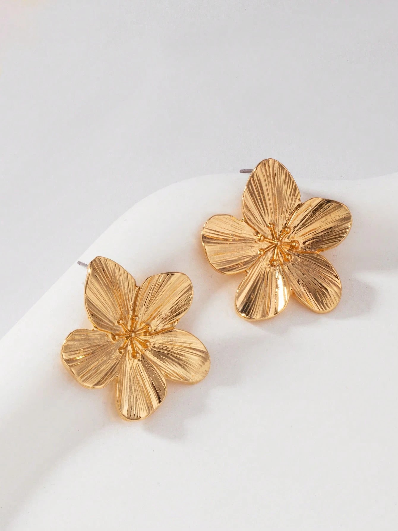 Gold Blossom Stud Earrings for Everyday Wear.