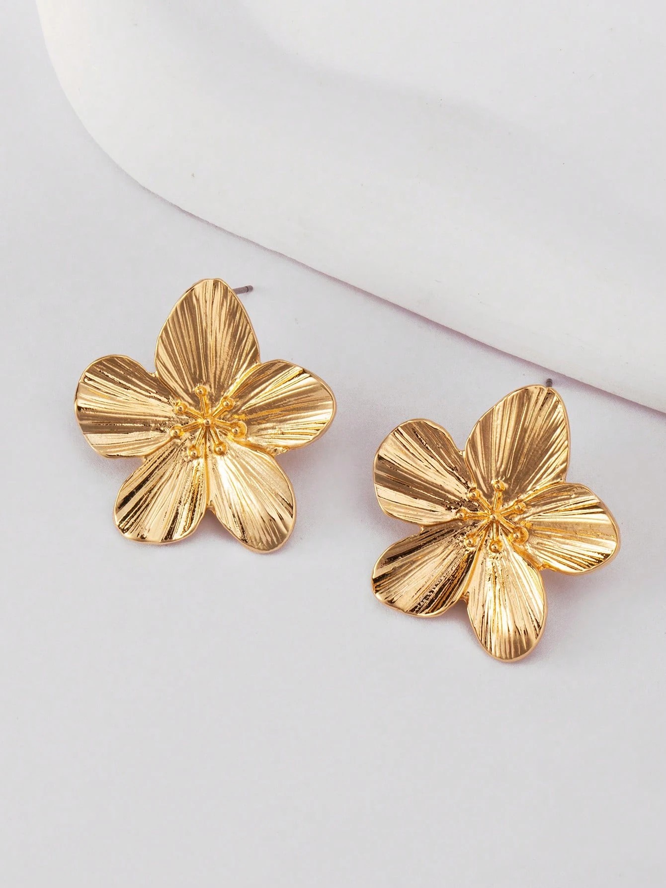 Gold Blossom Stud Earrings for Everyday Wear.