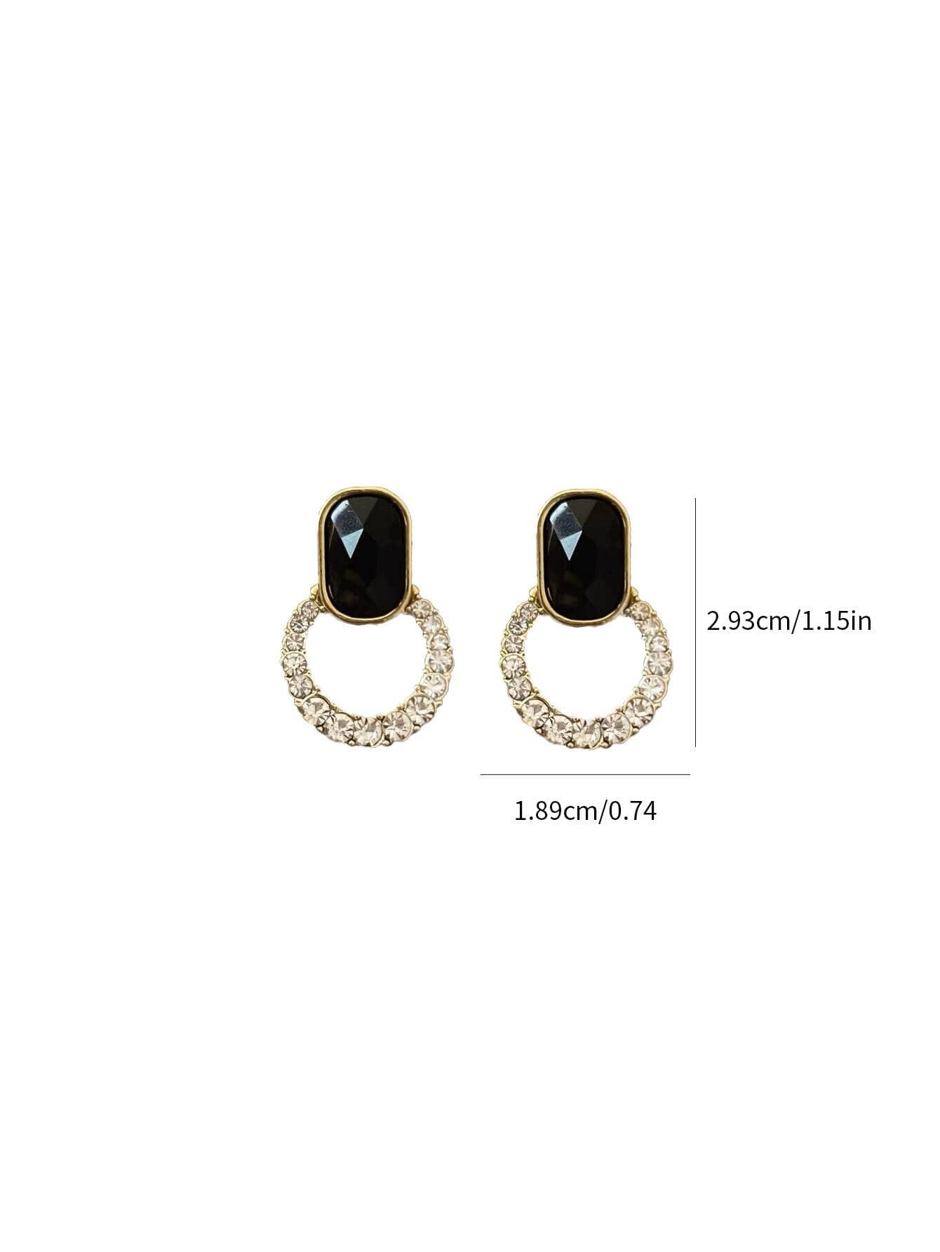 Gold and Black Crystal Drop Earrings - Casual Dangles.