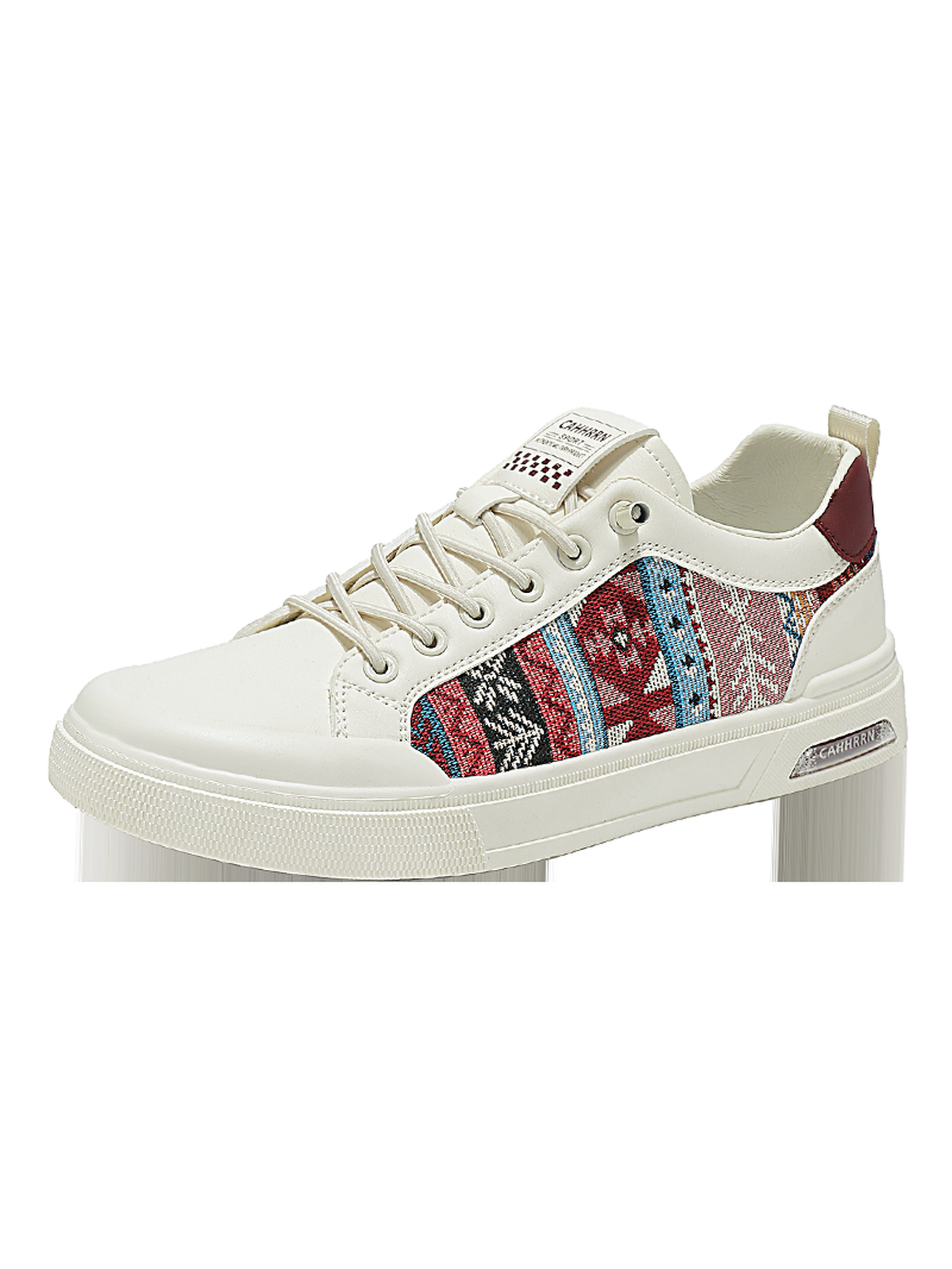 Off White Geometric Pattern Sneakers