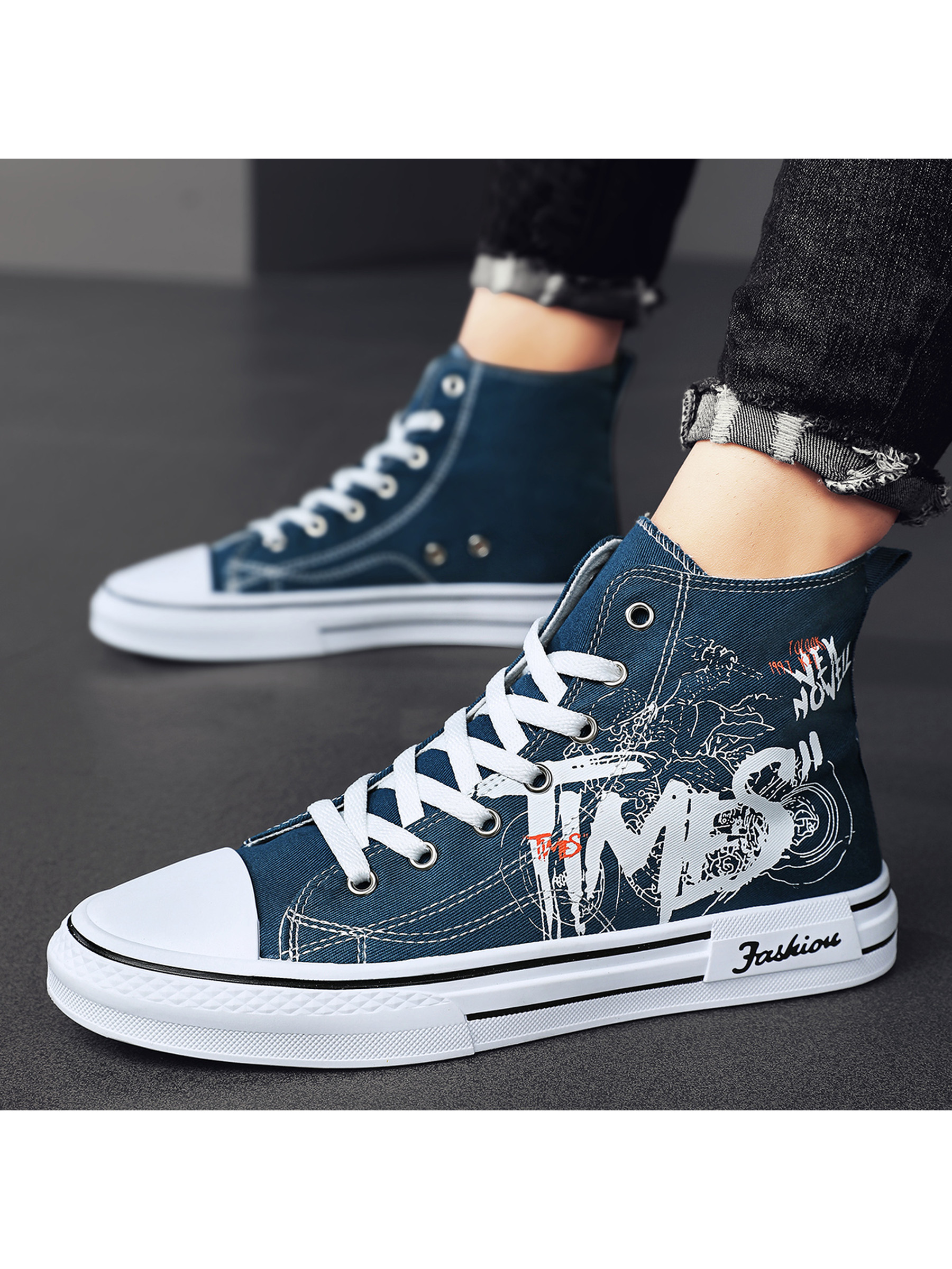 Printed High-Top Sneakers
