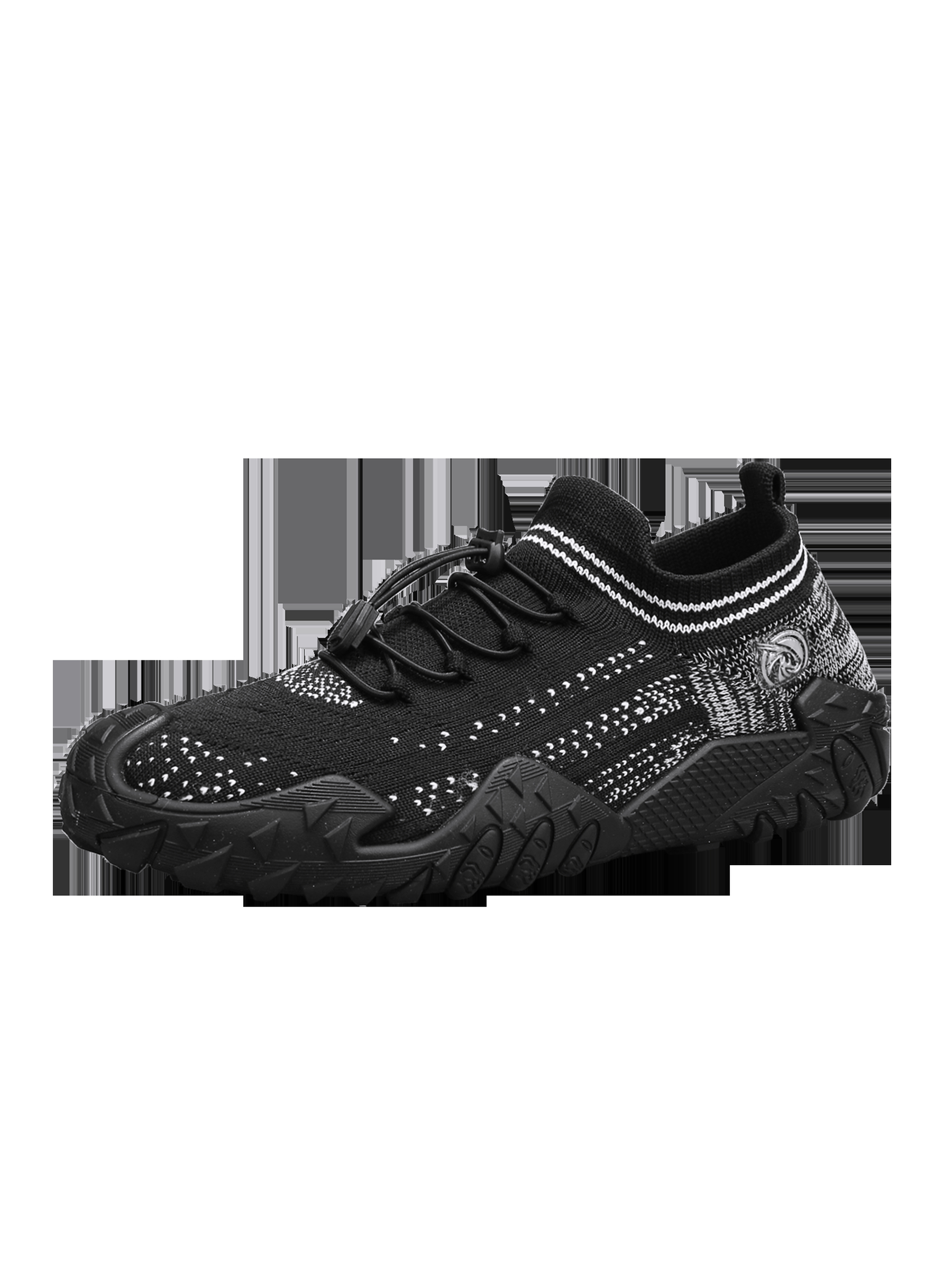 Black Breathable Knit Sneakers