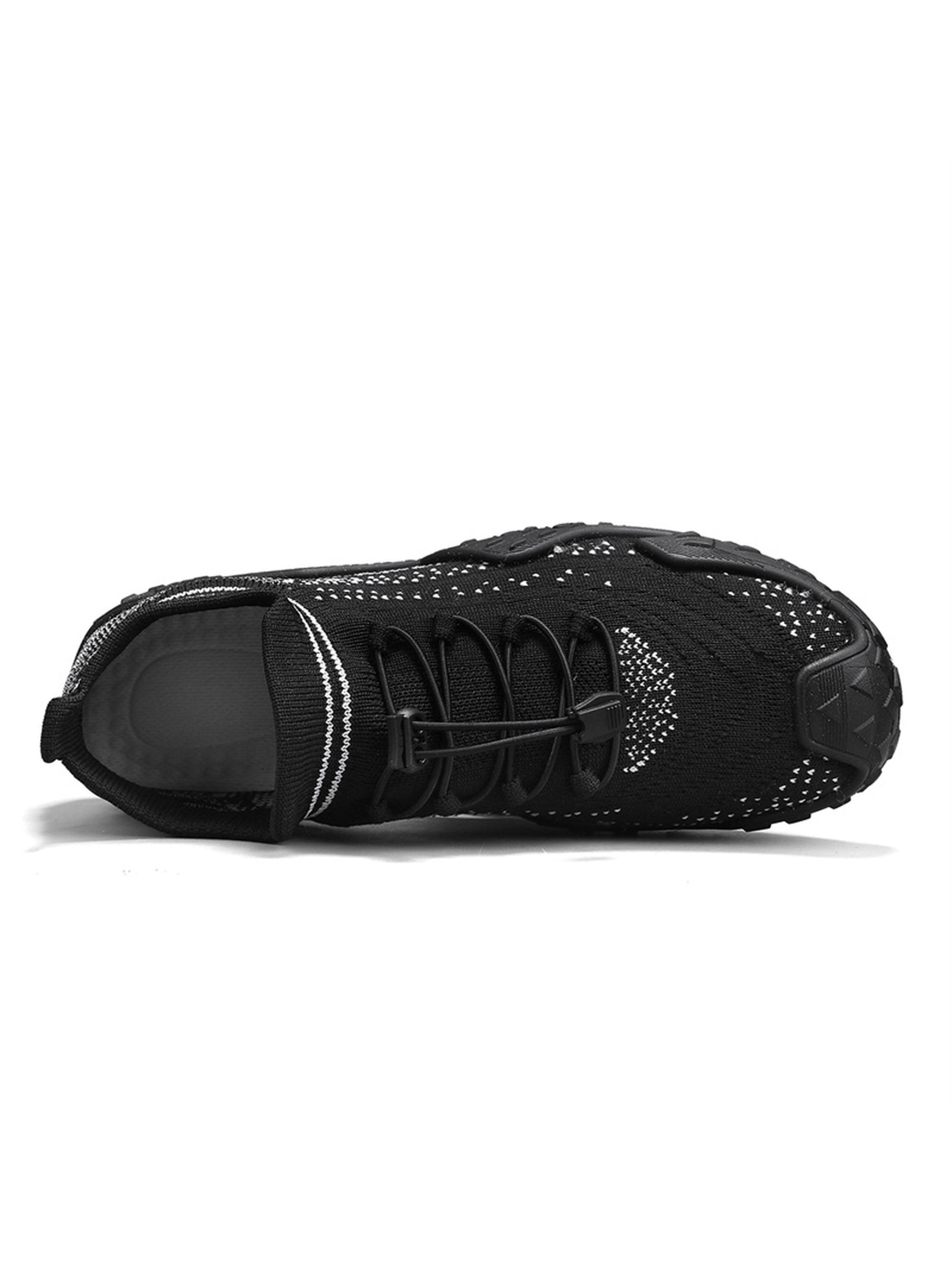 Black Breathable Knit Sneakers