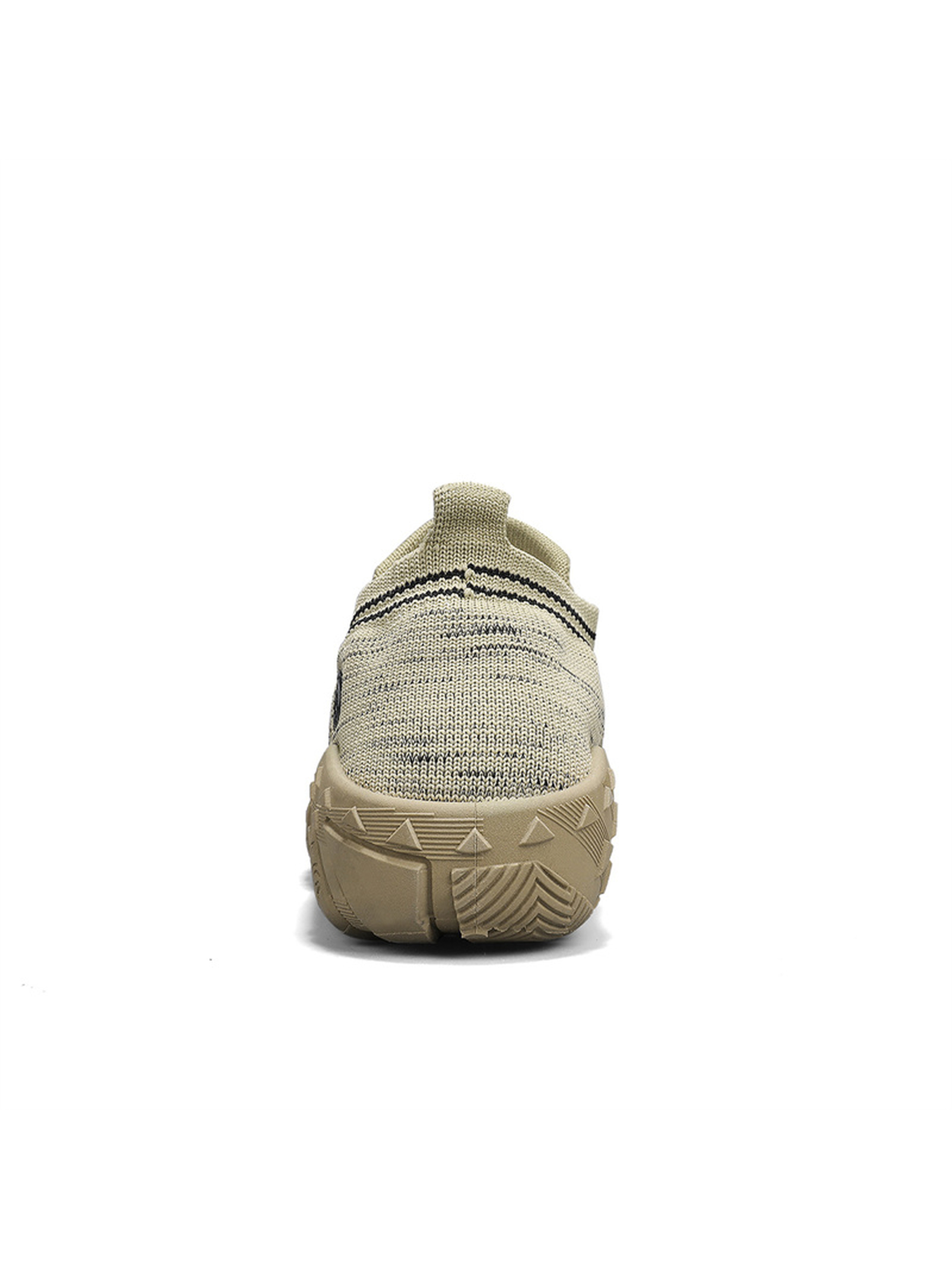 Mens Tan Knit Sneakers with Adjustable Laces