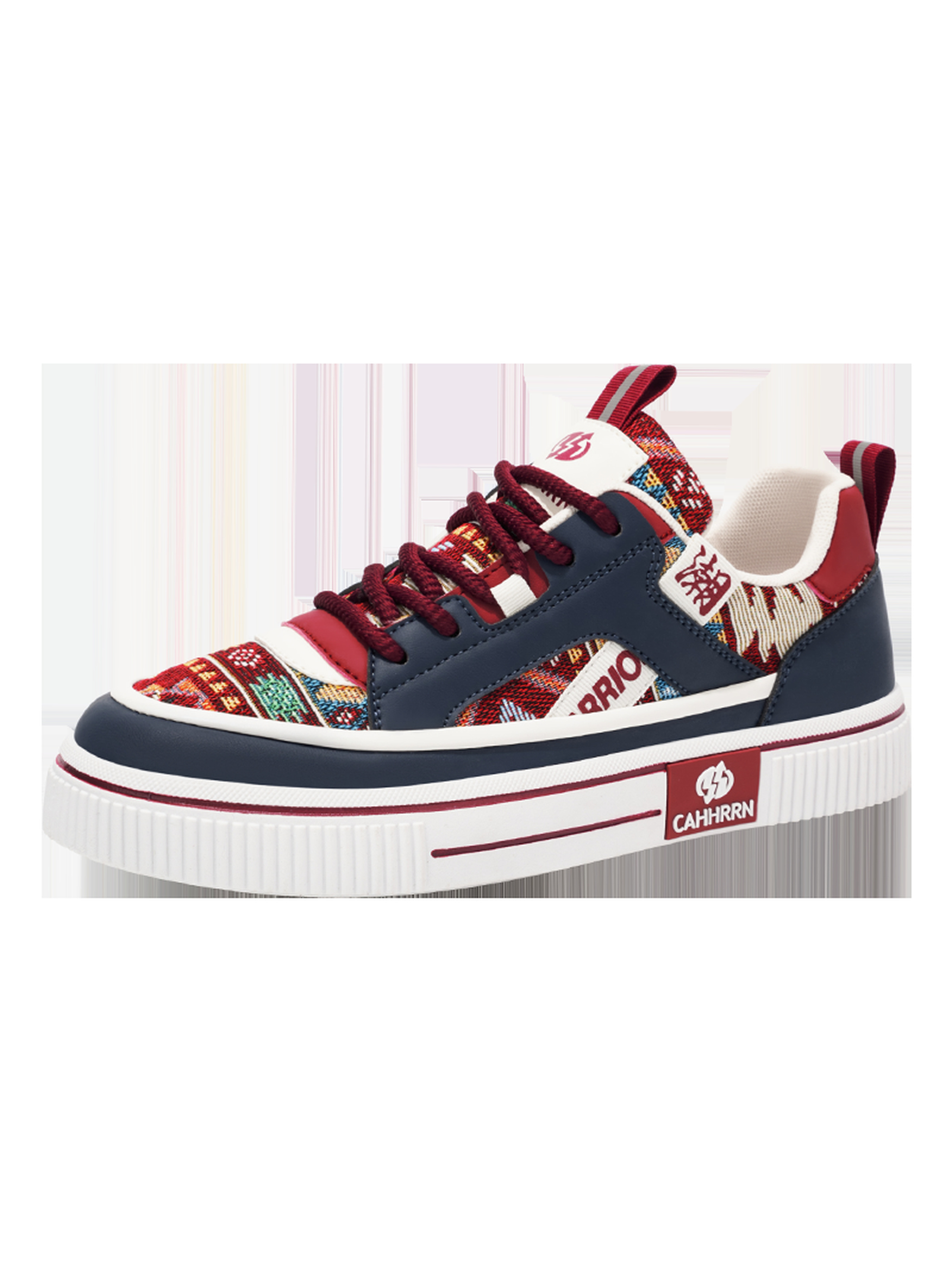 Pattern Lace-Up Sneakers