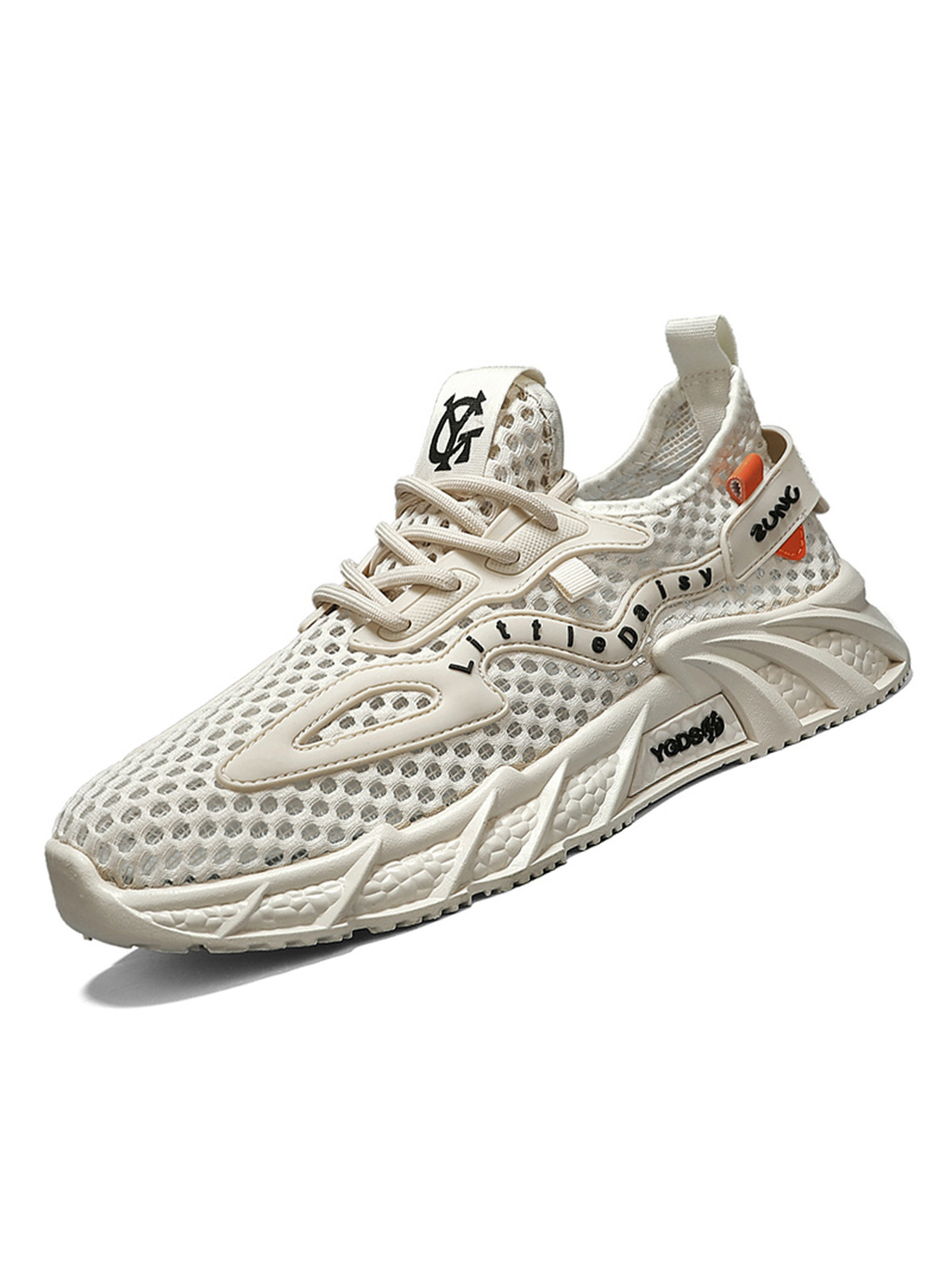 Cream Lightweight Breathable Sports Sneakers