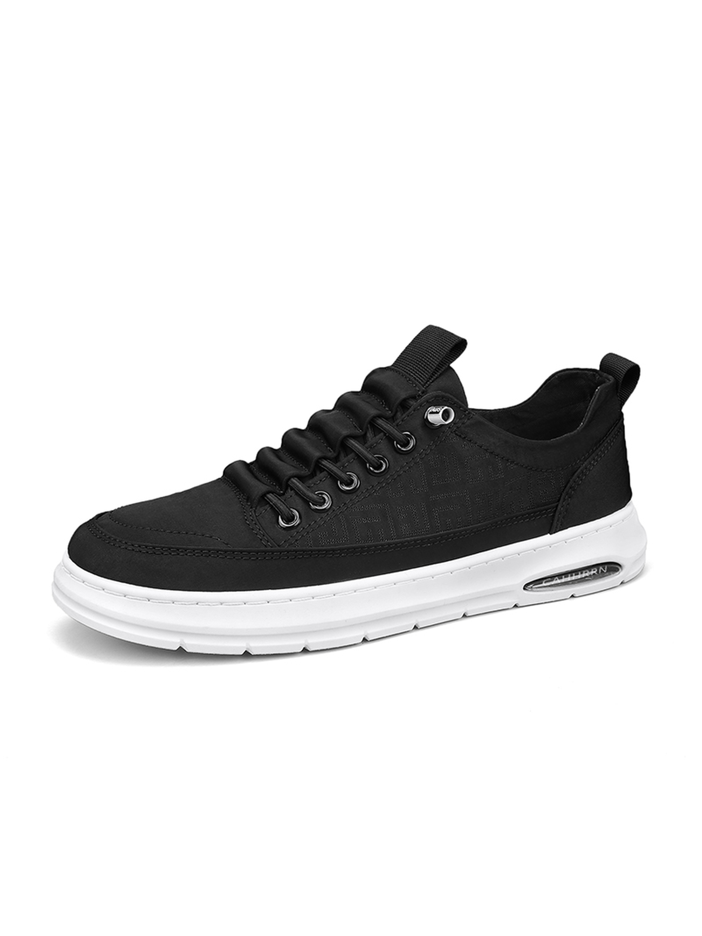 Black Solid Lace Up Sneakers