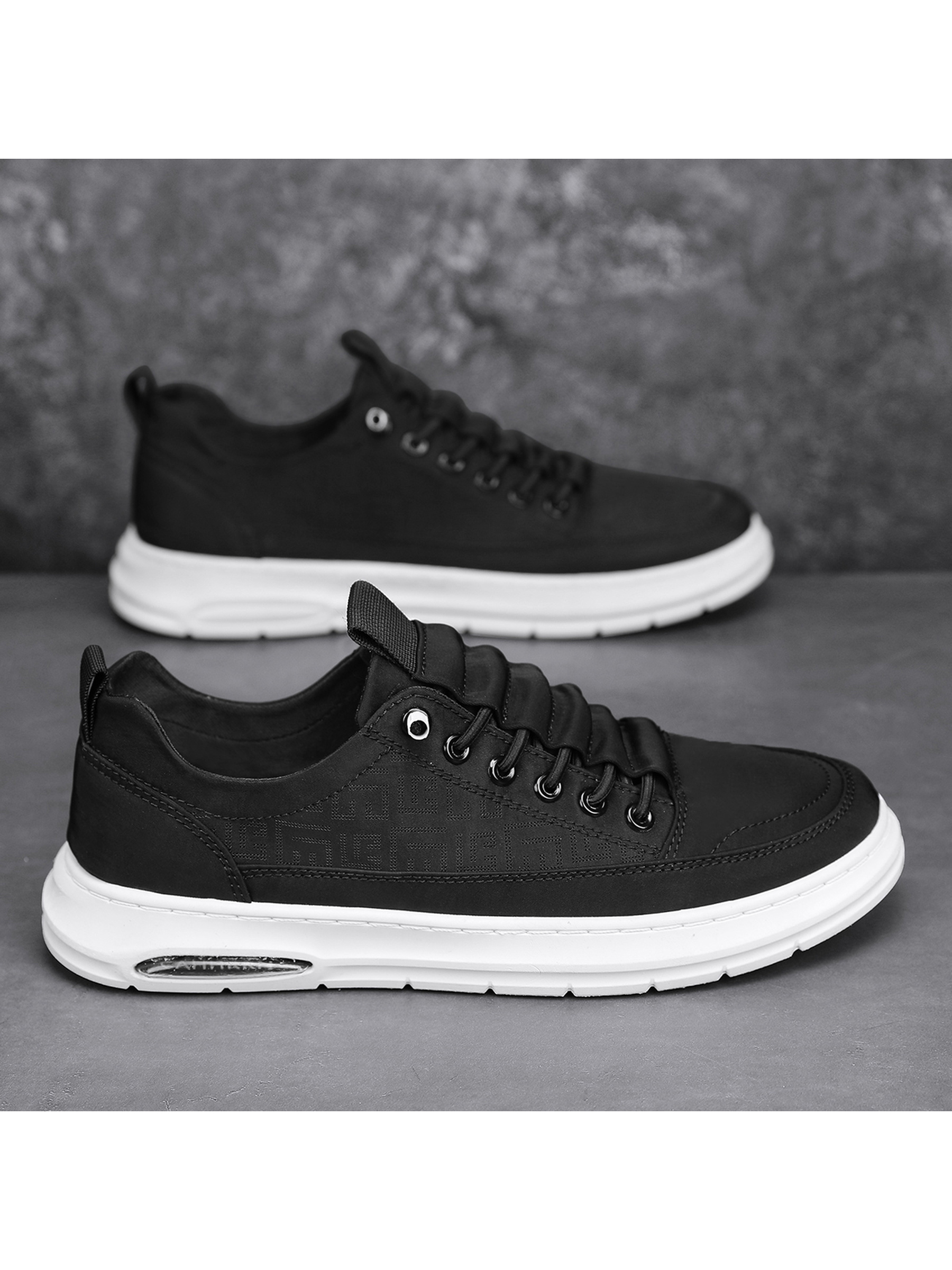 Black Solid Lace Up Sneakers