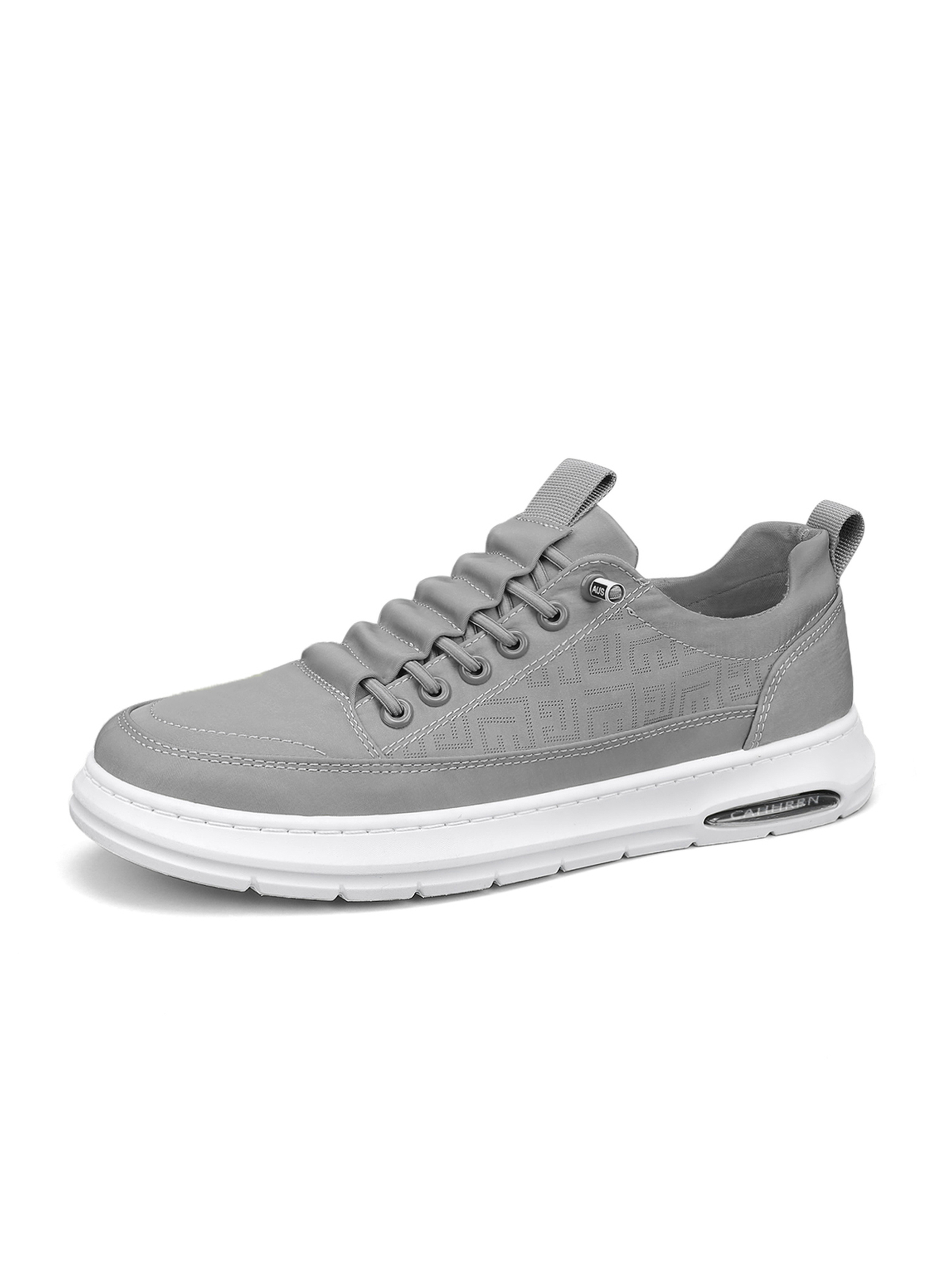 Mens Grey Lace Design Casual Sneakers