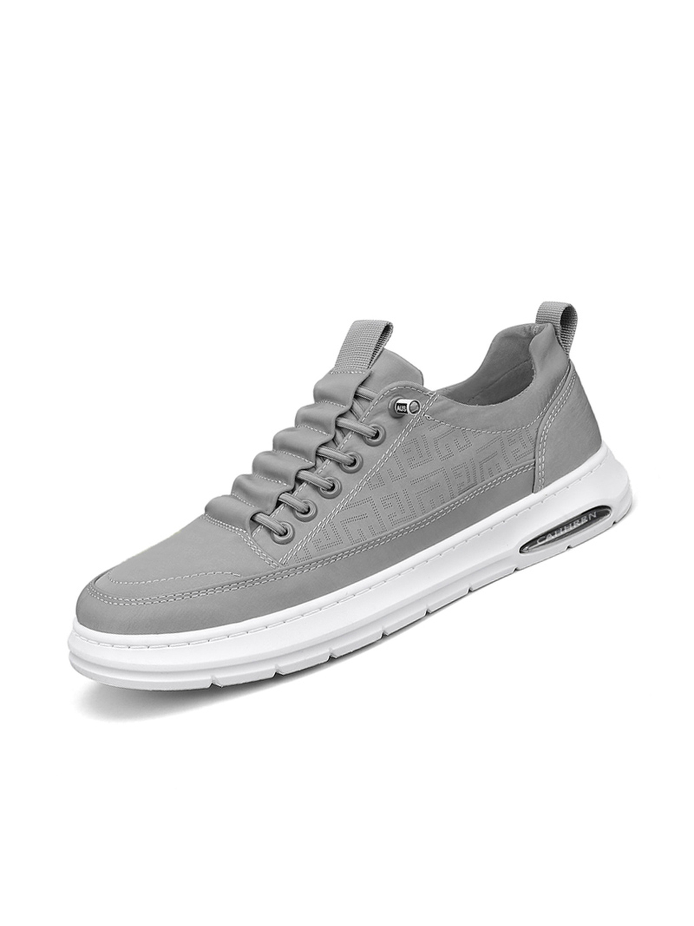 Mens Grey Lace Design Casual Sneakers