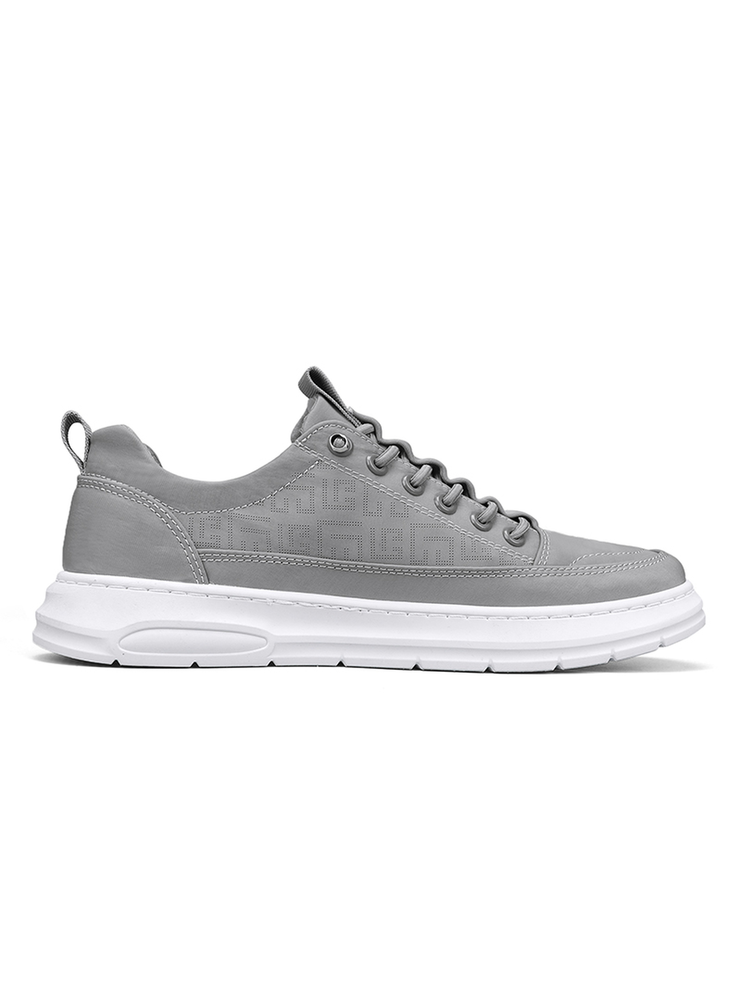 Mens Grey Lace Design Casual Sneakers