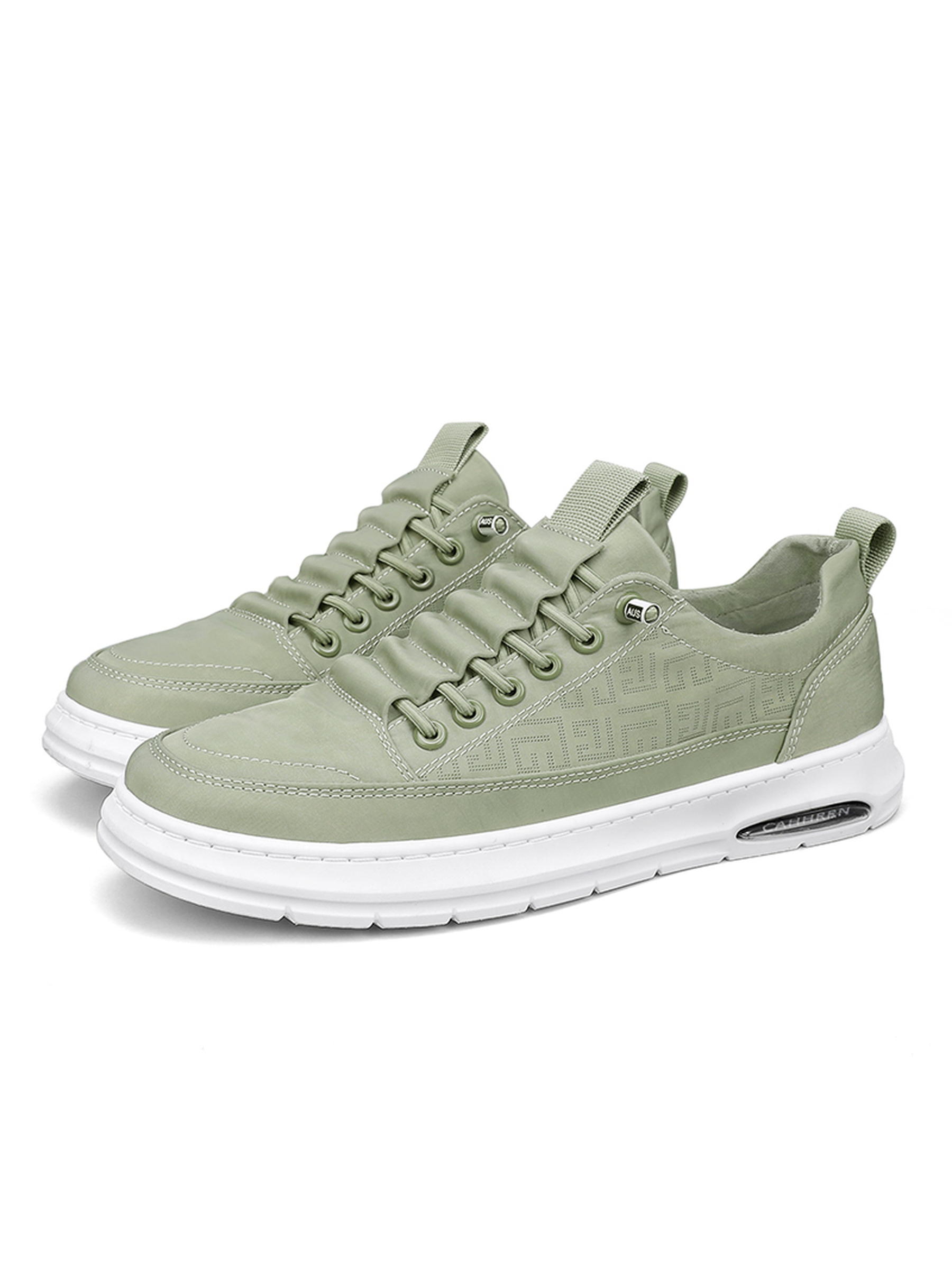 Mens Sage Green  Lace Design Casual Sneakers