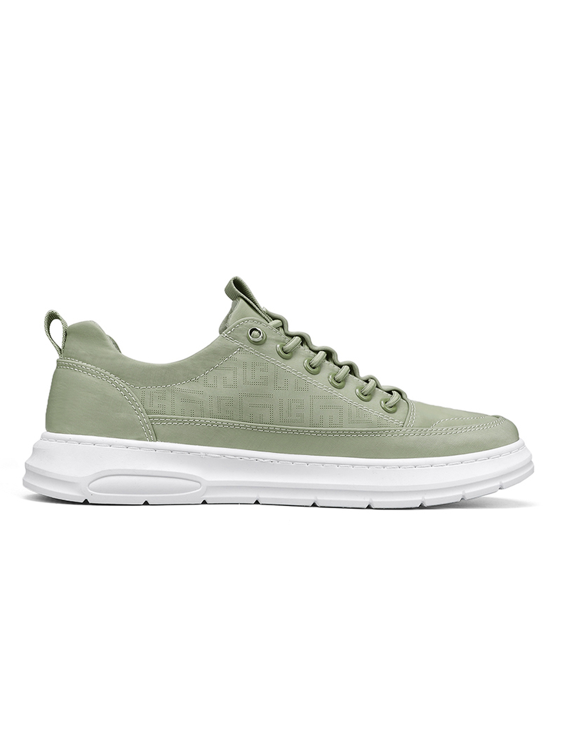 Mens Sage Green  Lace Design Casual Sneakers